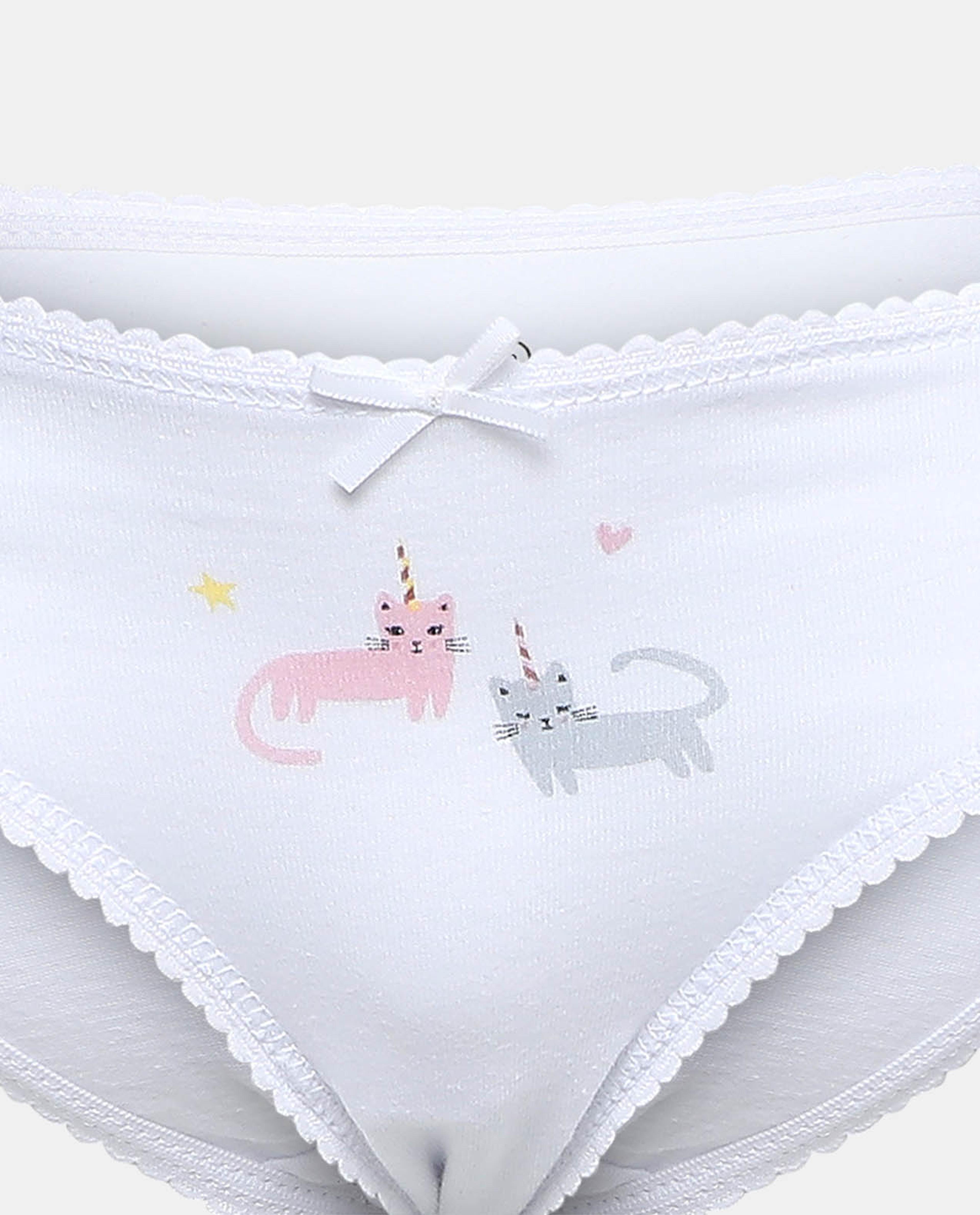 Pack of 4 Printed Briefs with Bow