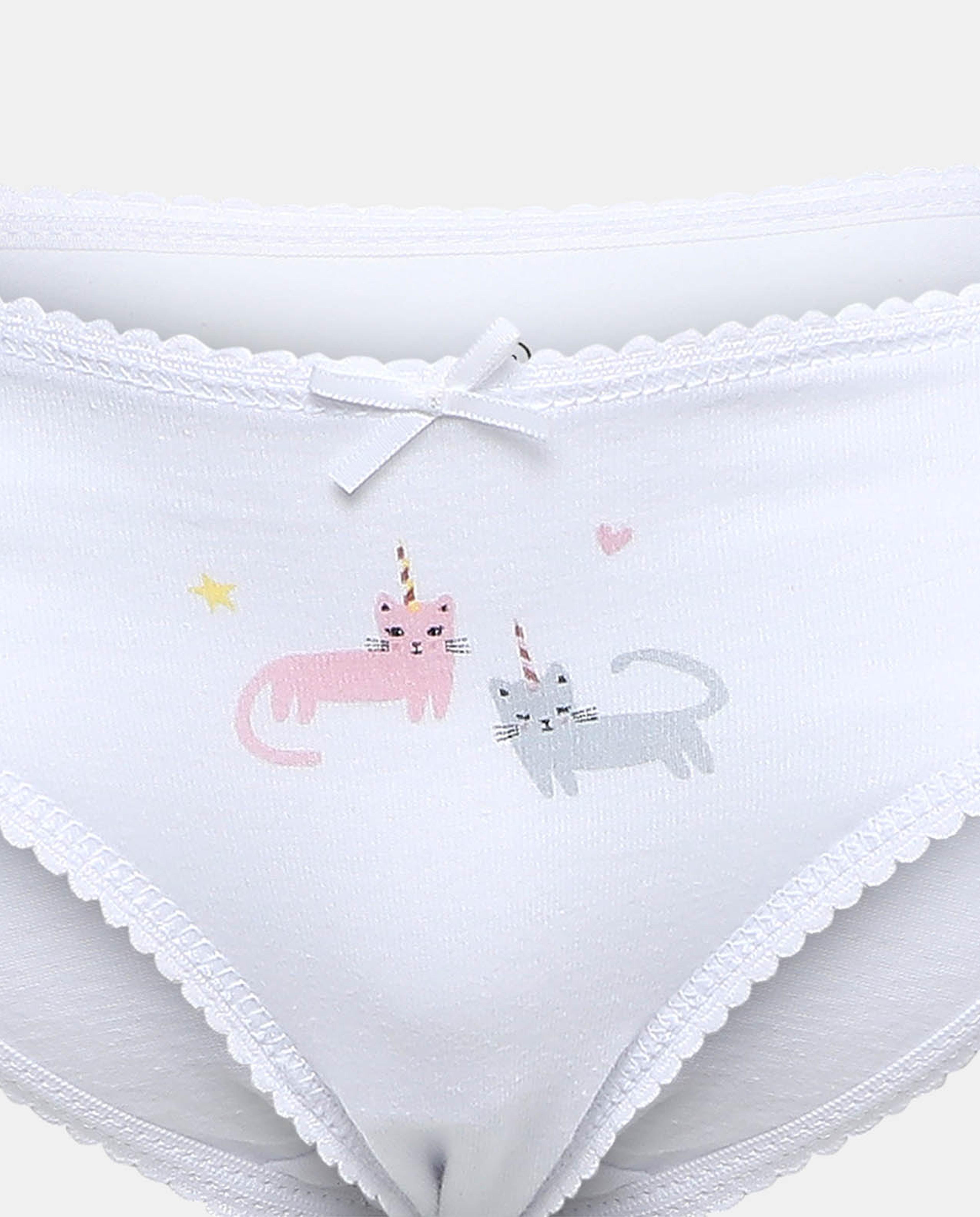 Pack of 4 Printed Briefs with Bow