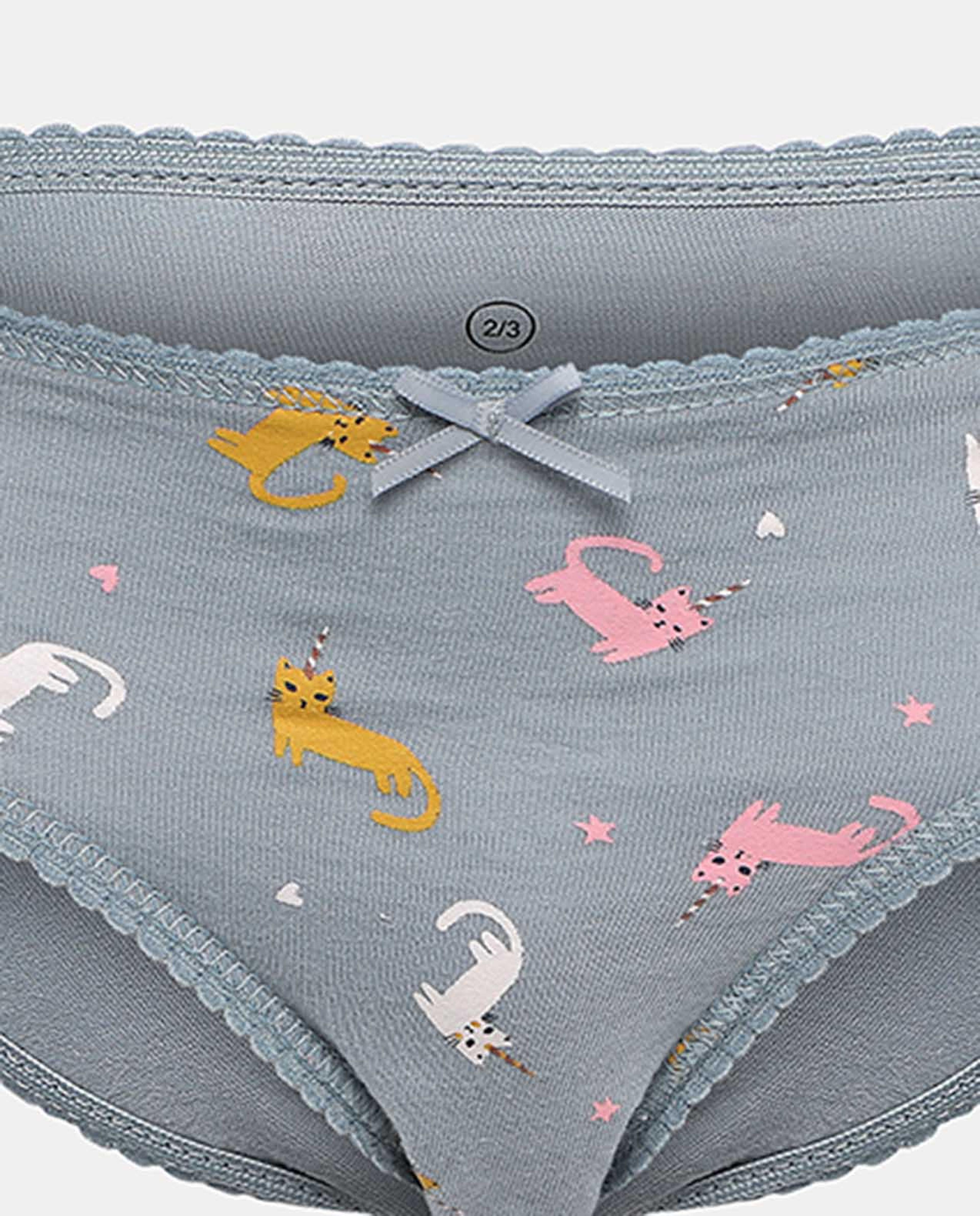 Pack of 4 Printed Briefs with Bow
