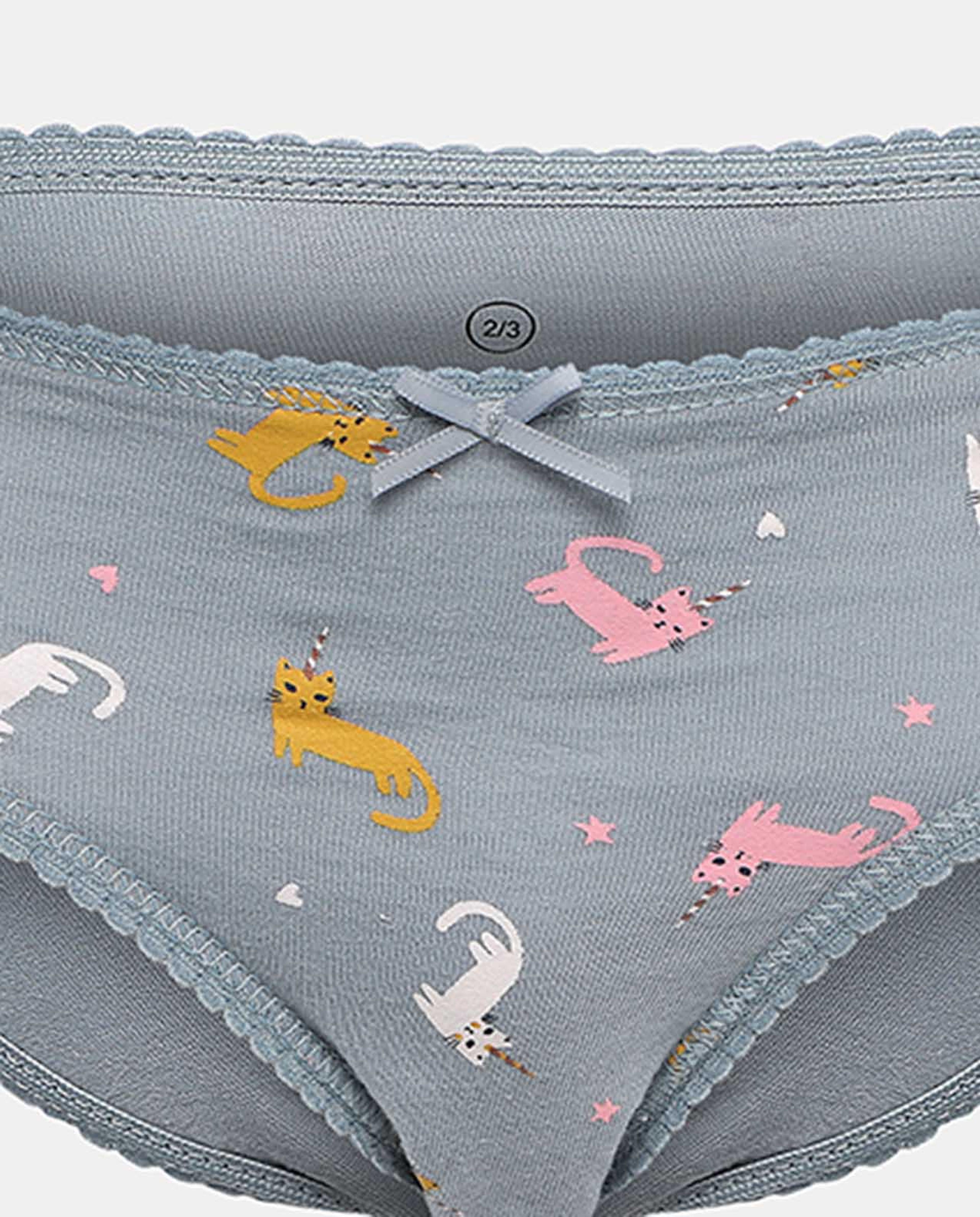 Pack of 4 Printed Briefs with Bow