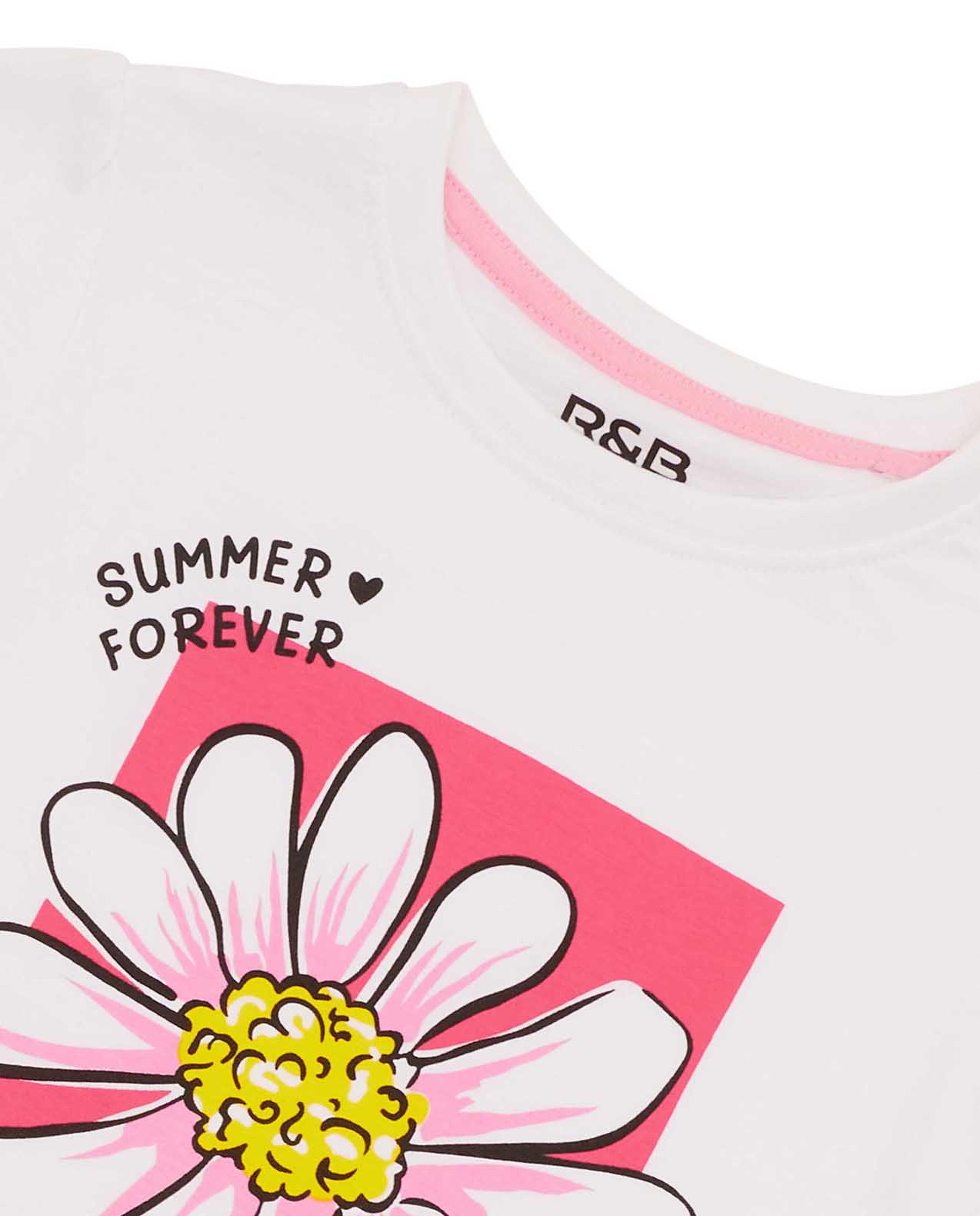 Graphic Print T-Shirt with Crew Neck and Short Sleeves
