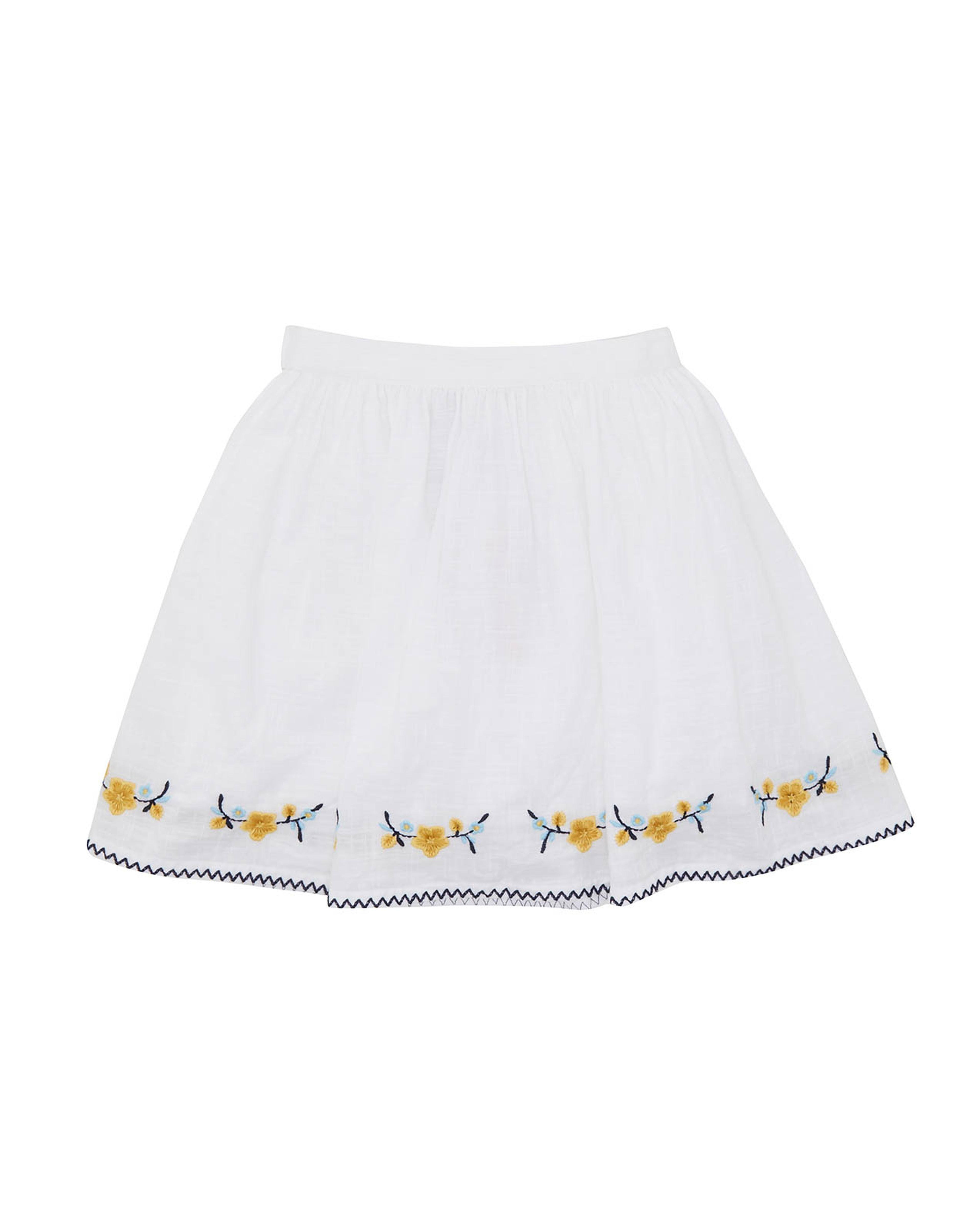 Embroidered Flared Mini Skirt