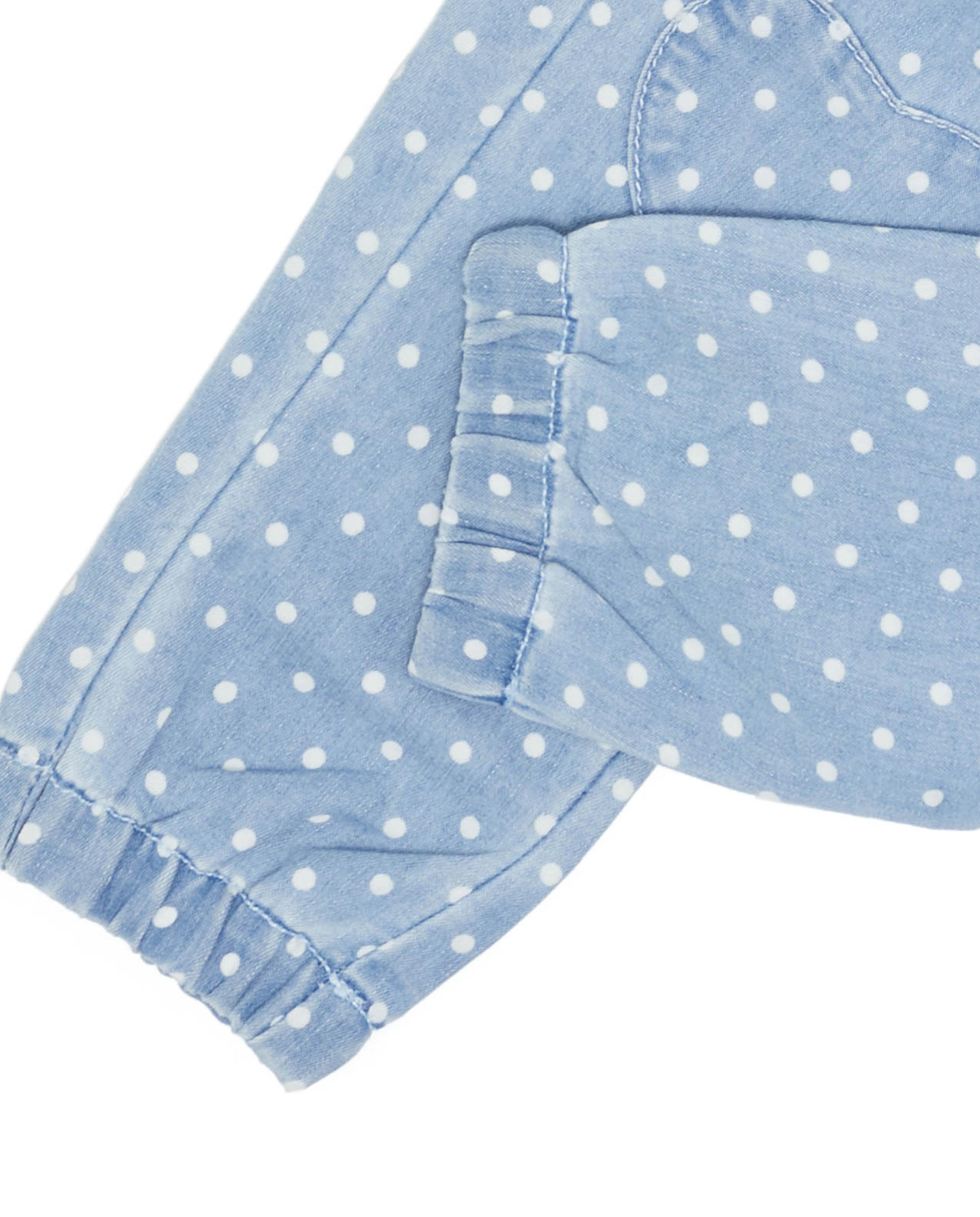Polka Dots Jeans with Elastic Waist