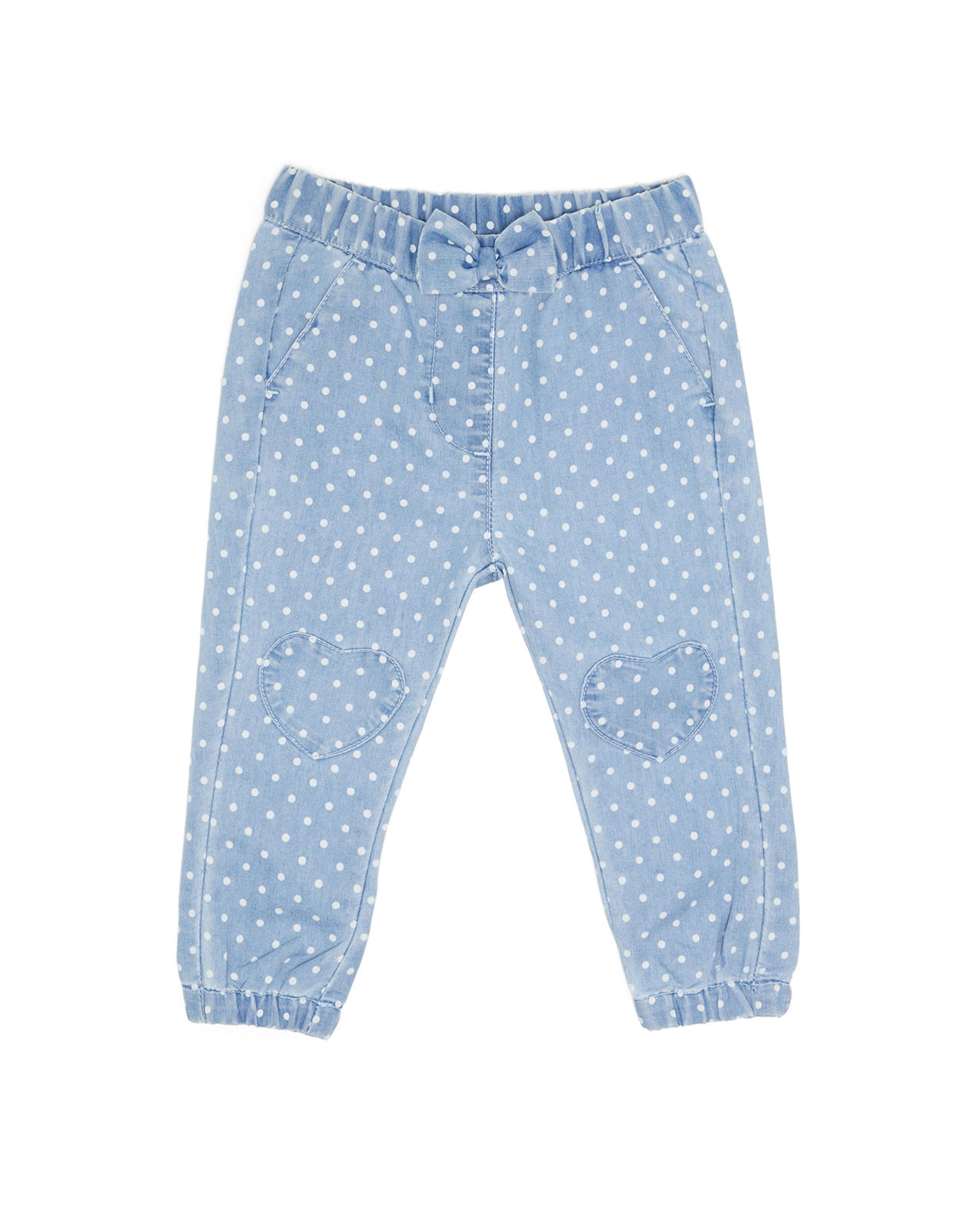 Polka Dots Jeans with Elastic Waist