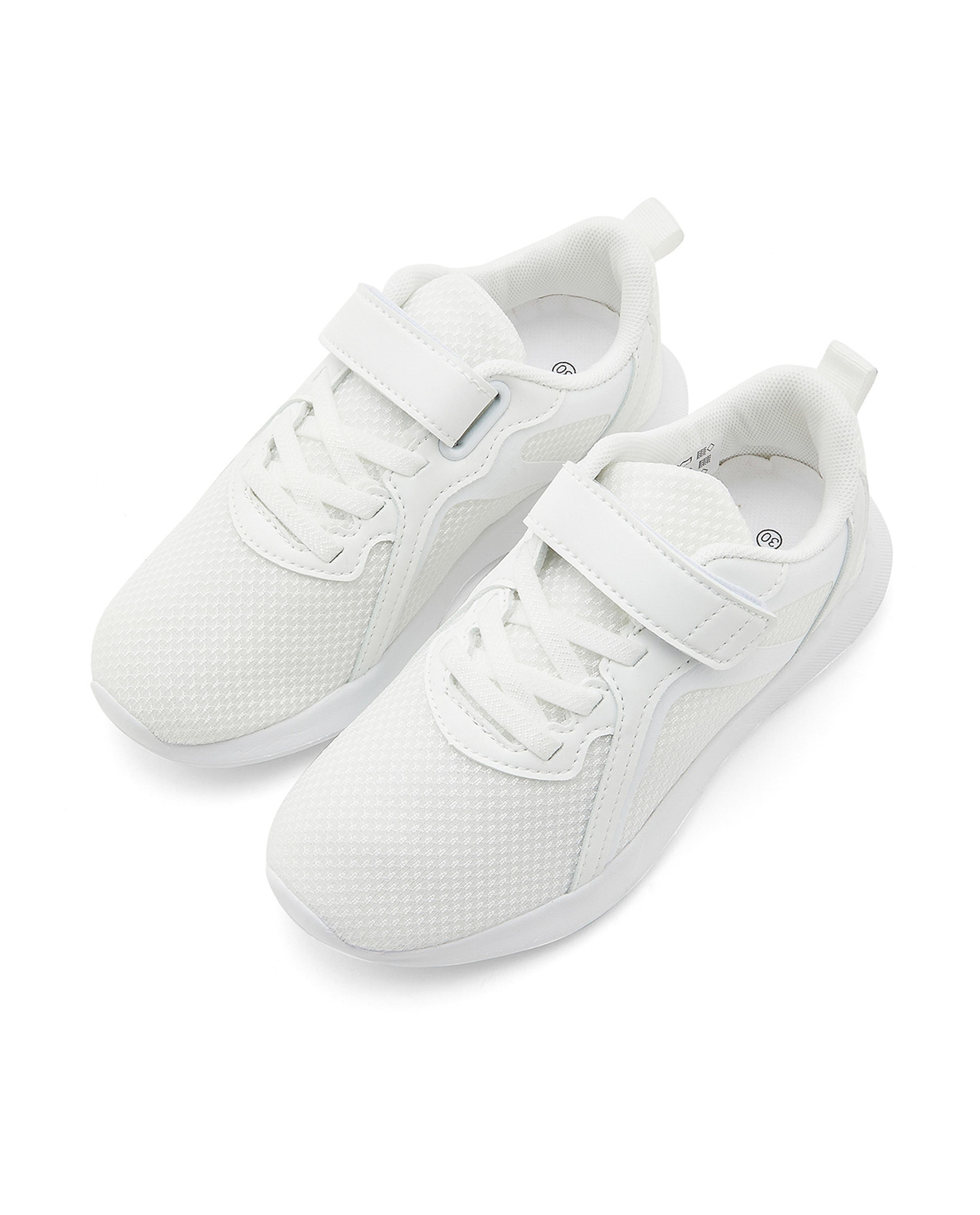 Solid Sports Shoes with Velcro Closure
