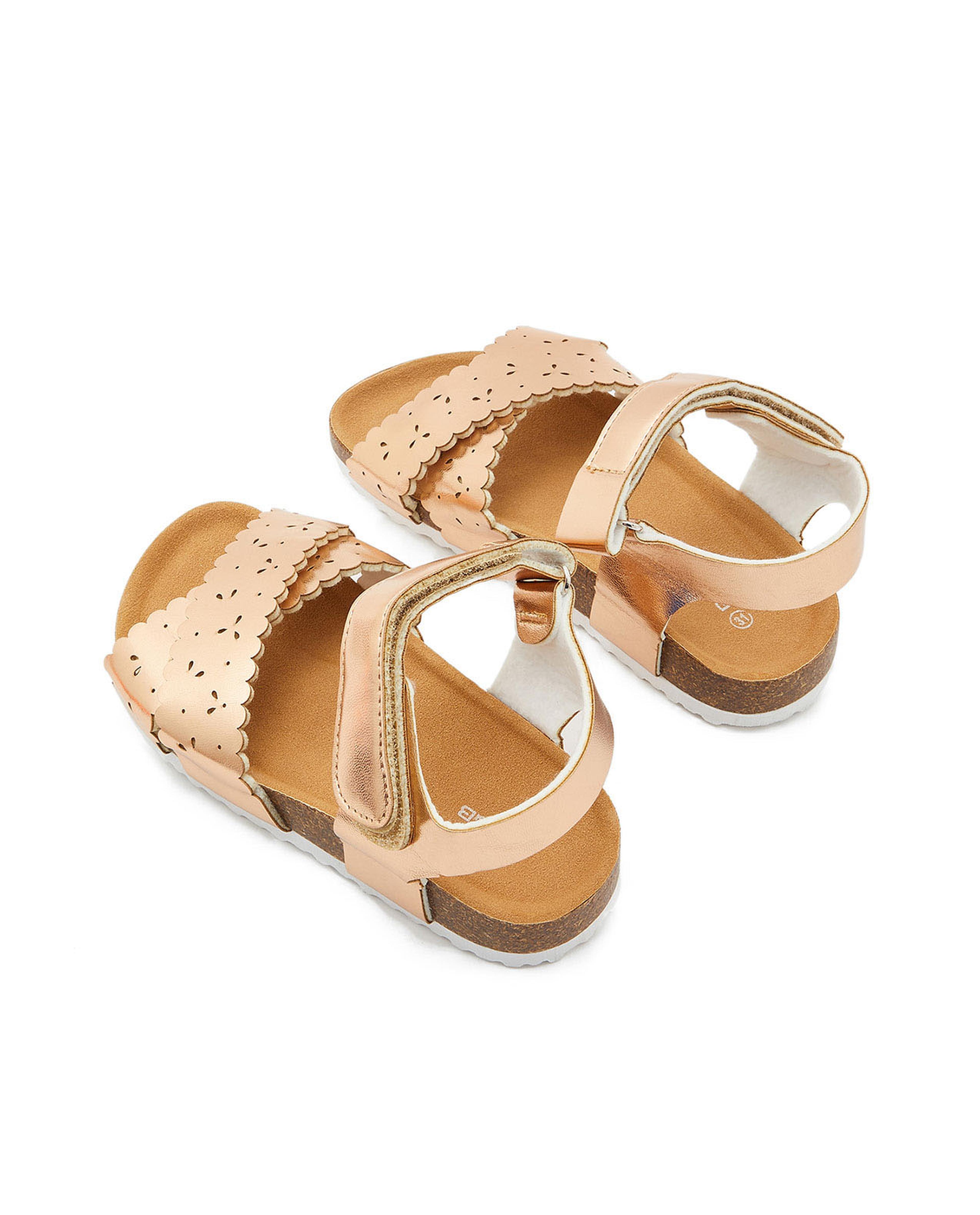 Glossy Velcro Closure Sandals