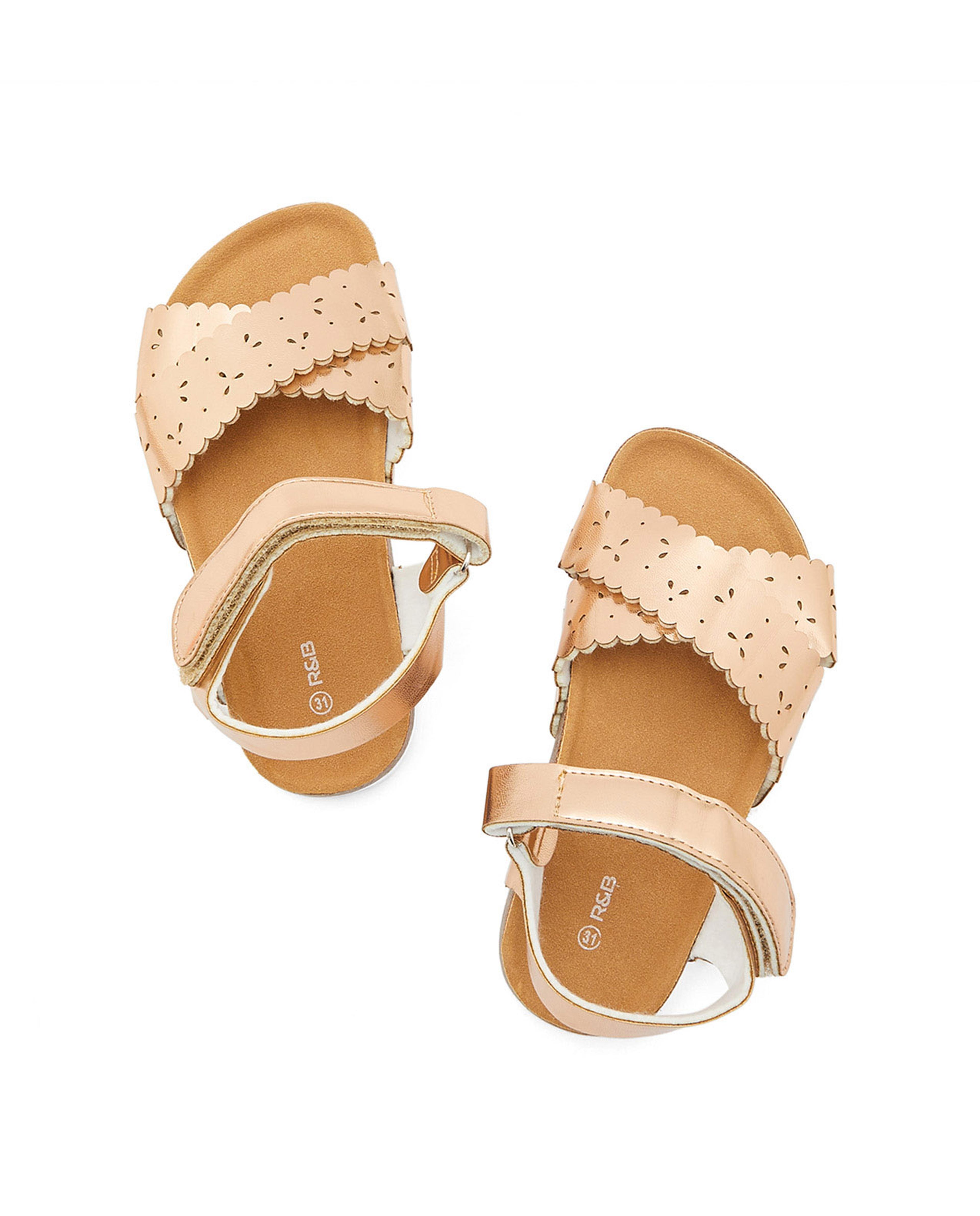 Glossy Velcro Closure Sandals