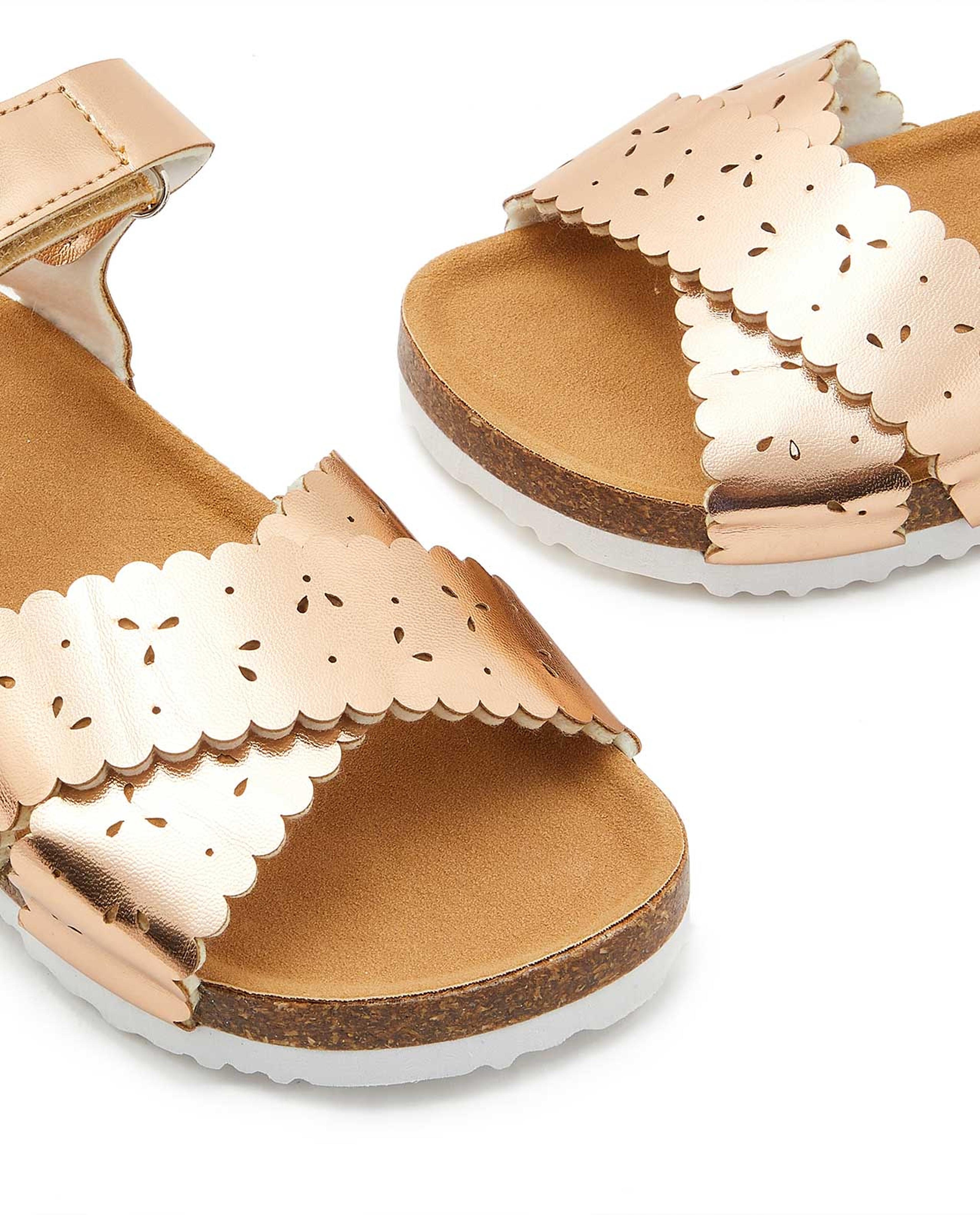Glossy Velcro Closure Sandals