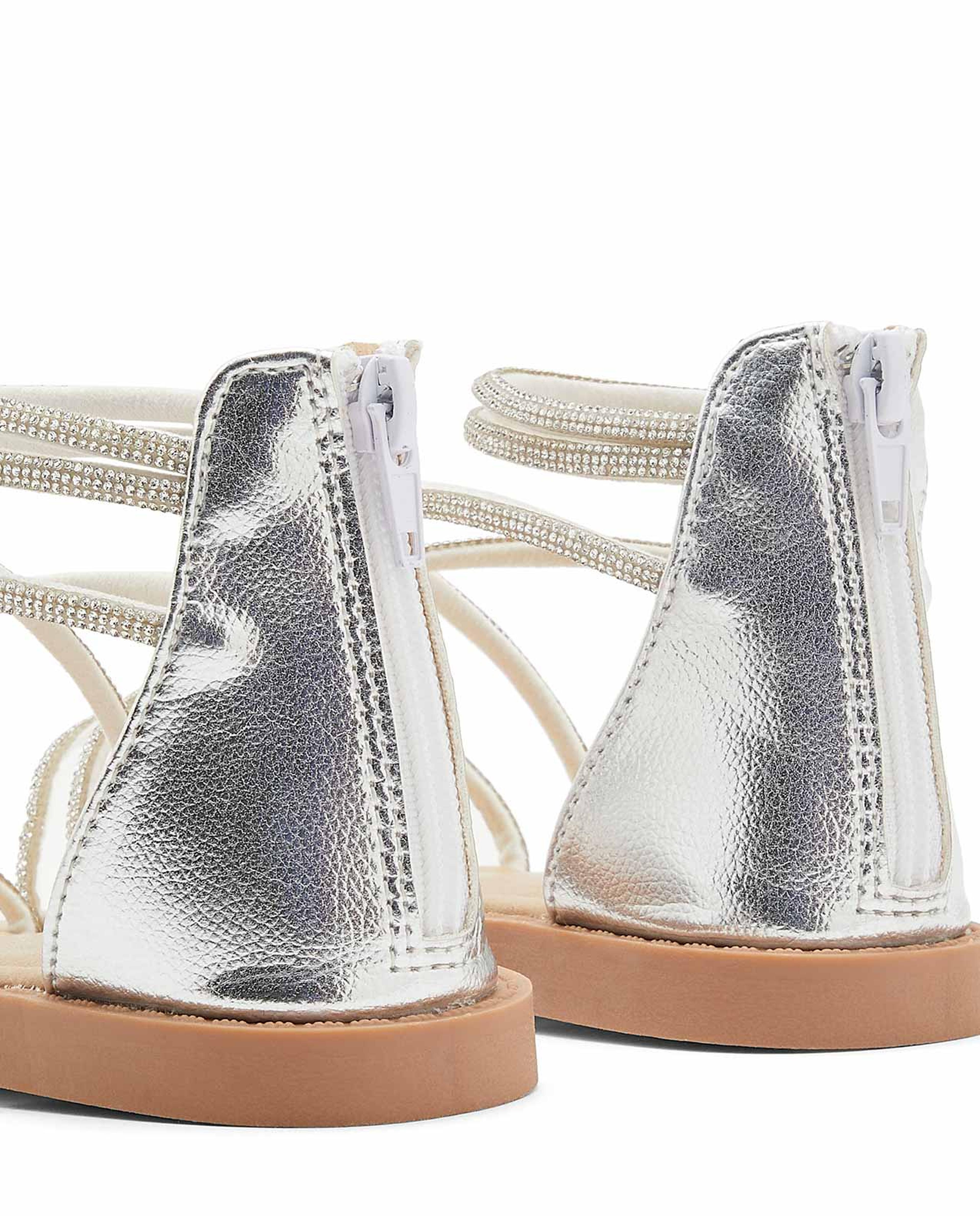 Strappy Zipper Back Sandals