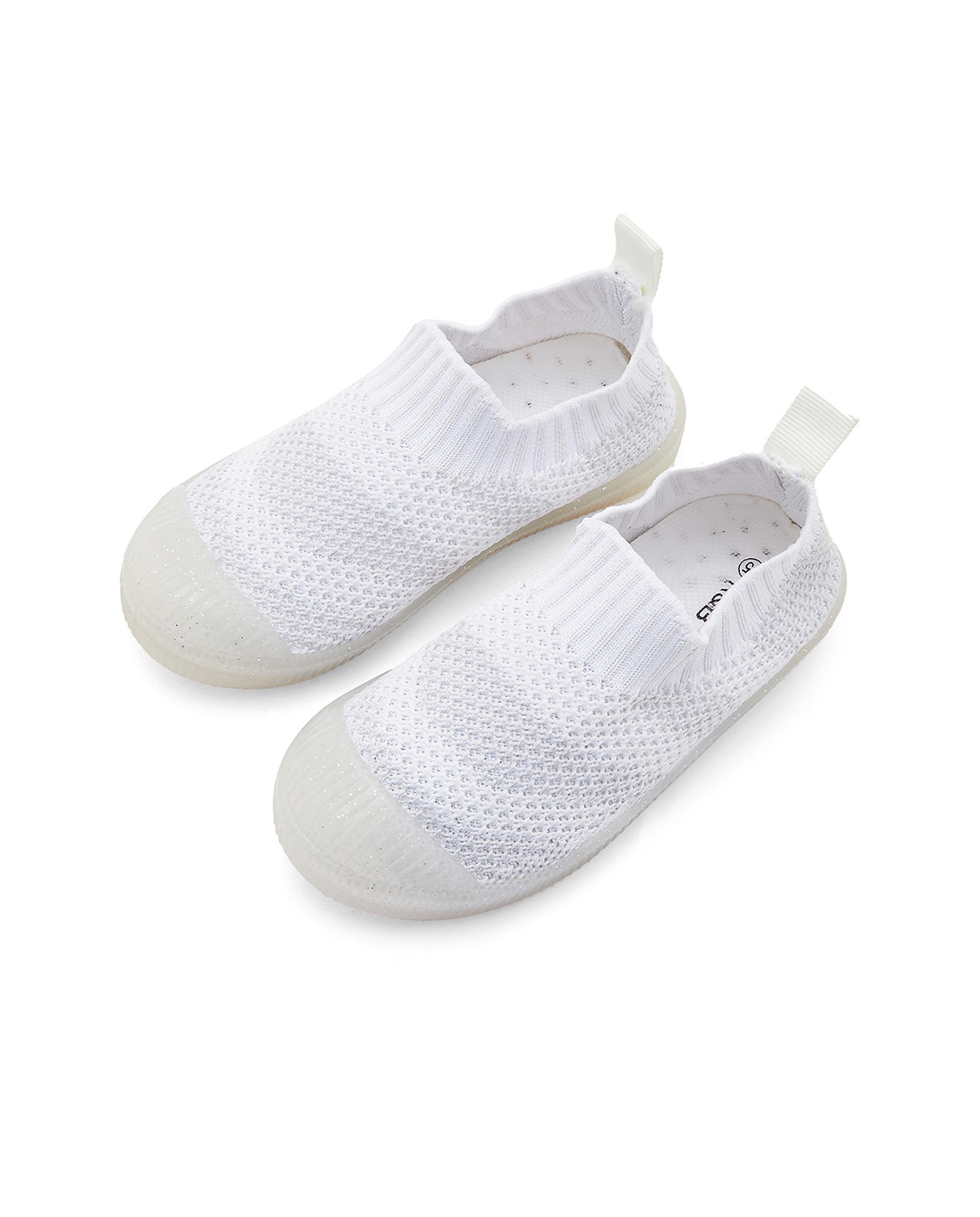 Color Block Knitted Slip-On Shoes