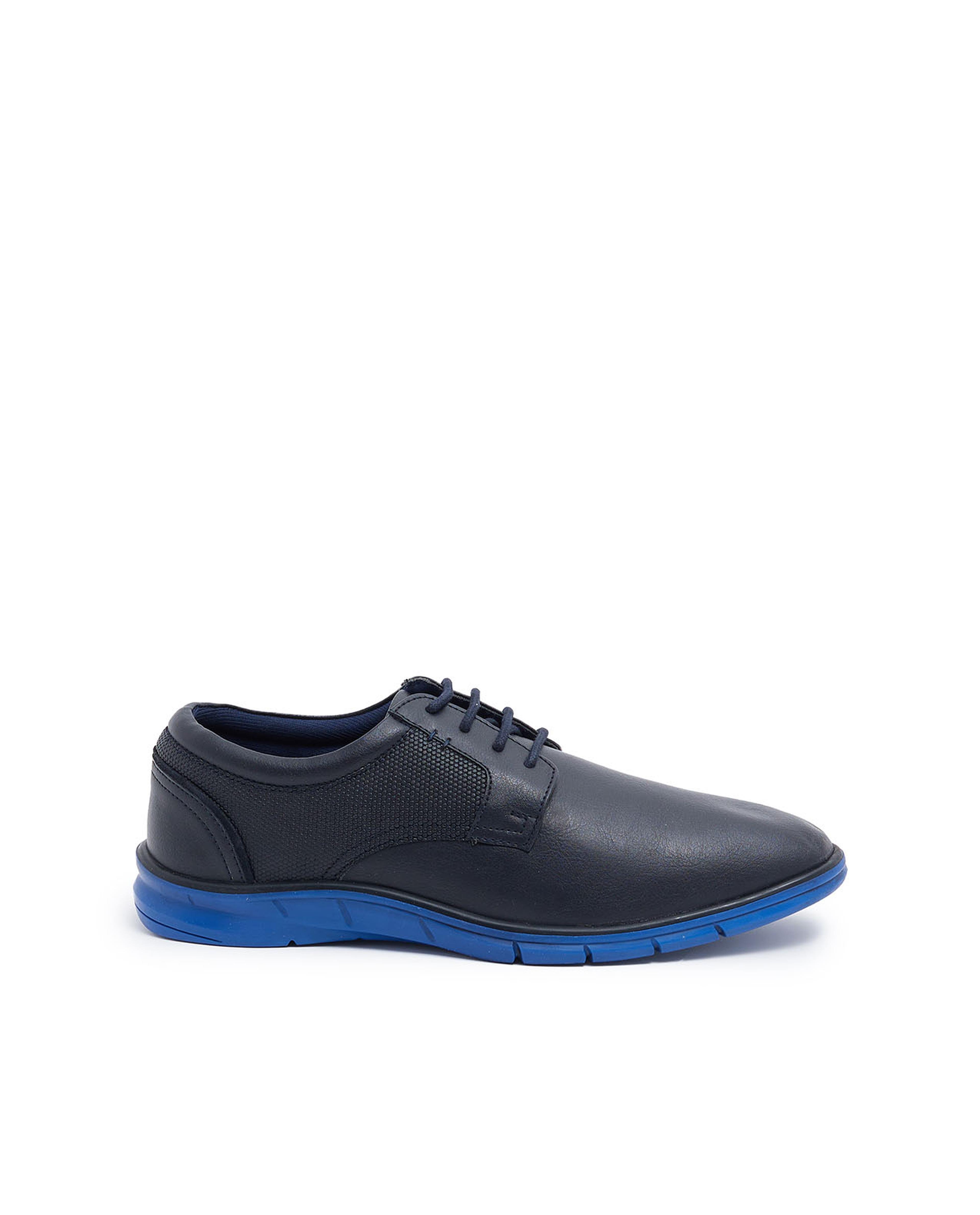 Solid Lace-Up Leather Casual Shoes