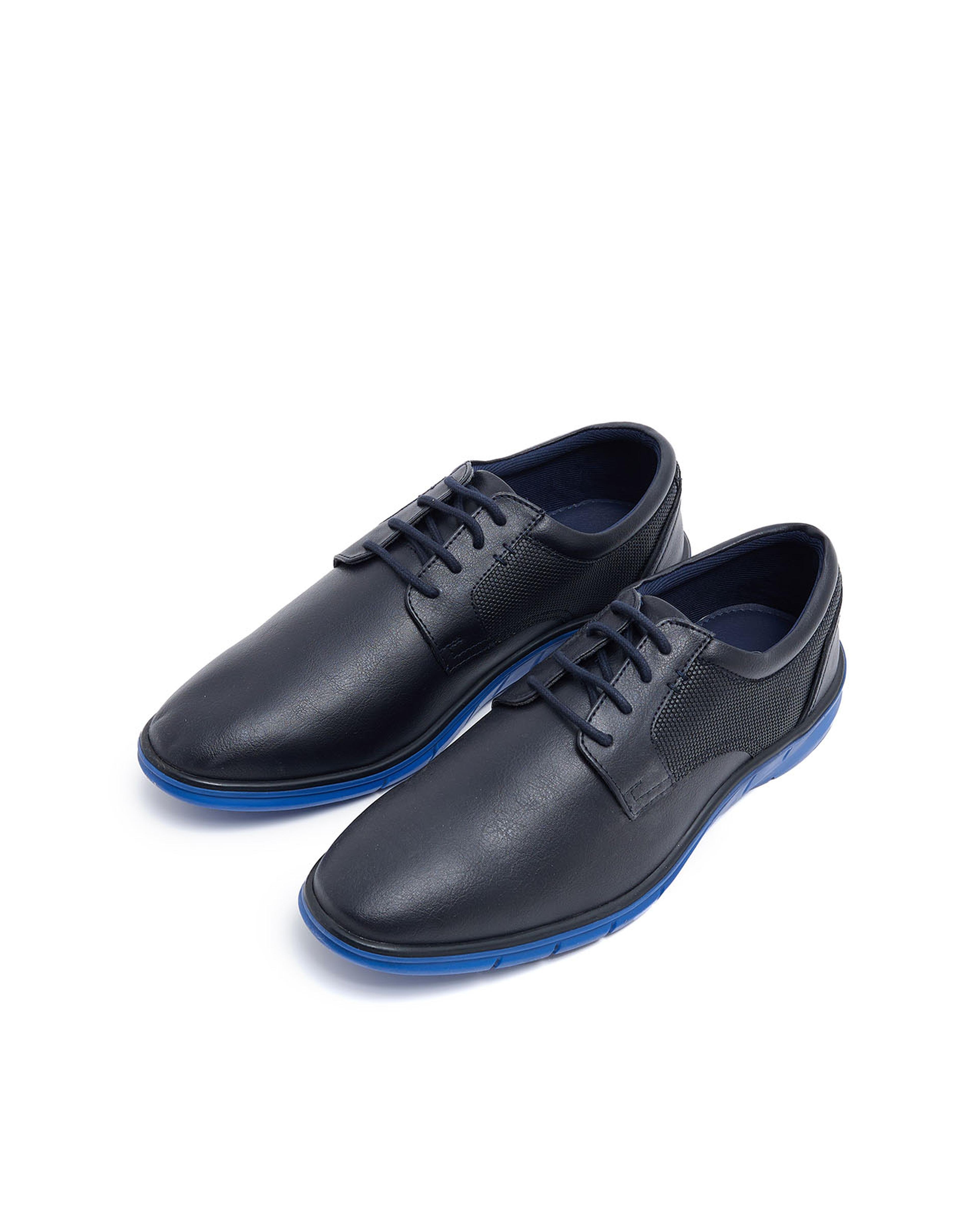Solid Lace-Up Leather Casual Shoes