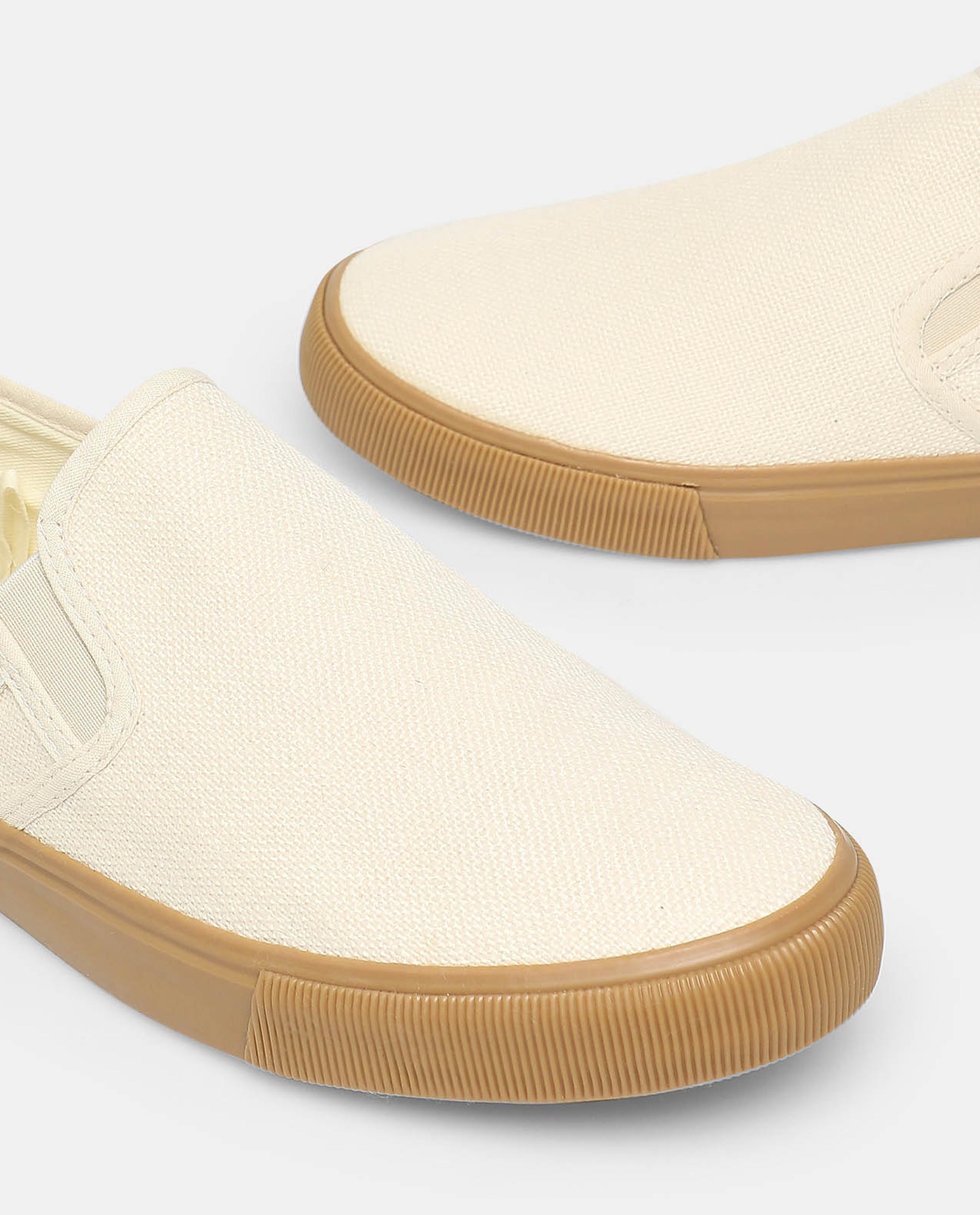 R&B White Casual Slip On Shoes