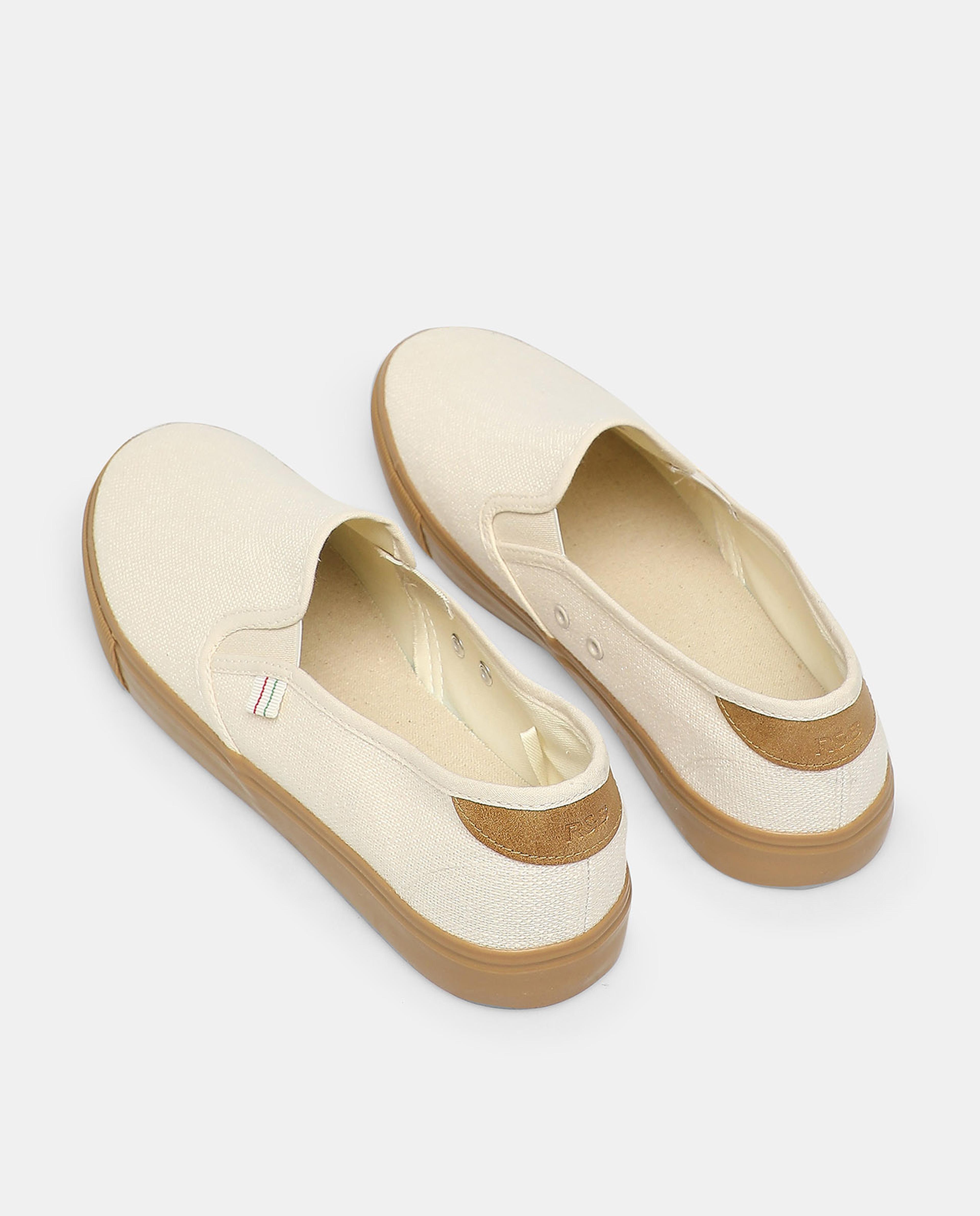R&B White Casual Slip On Shoes