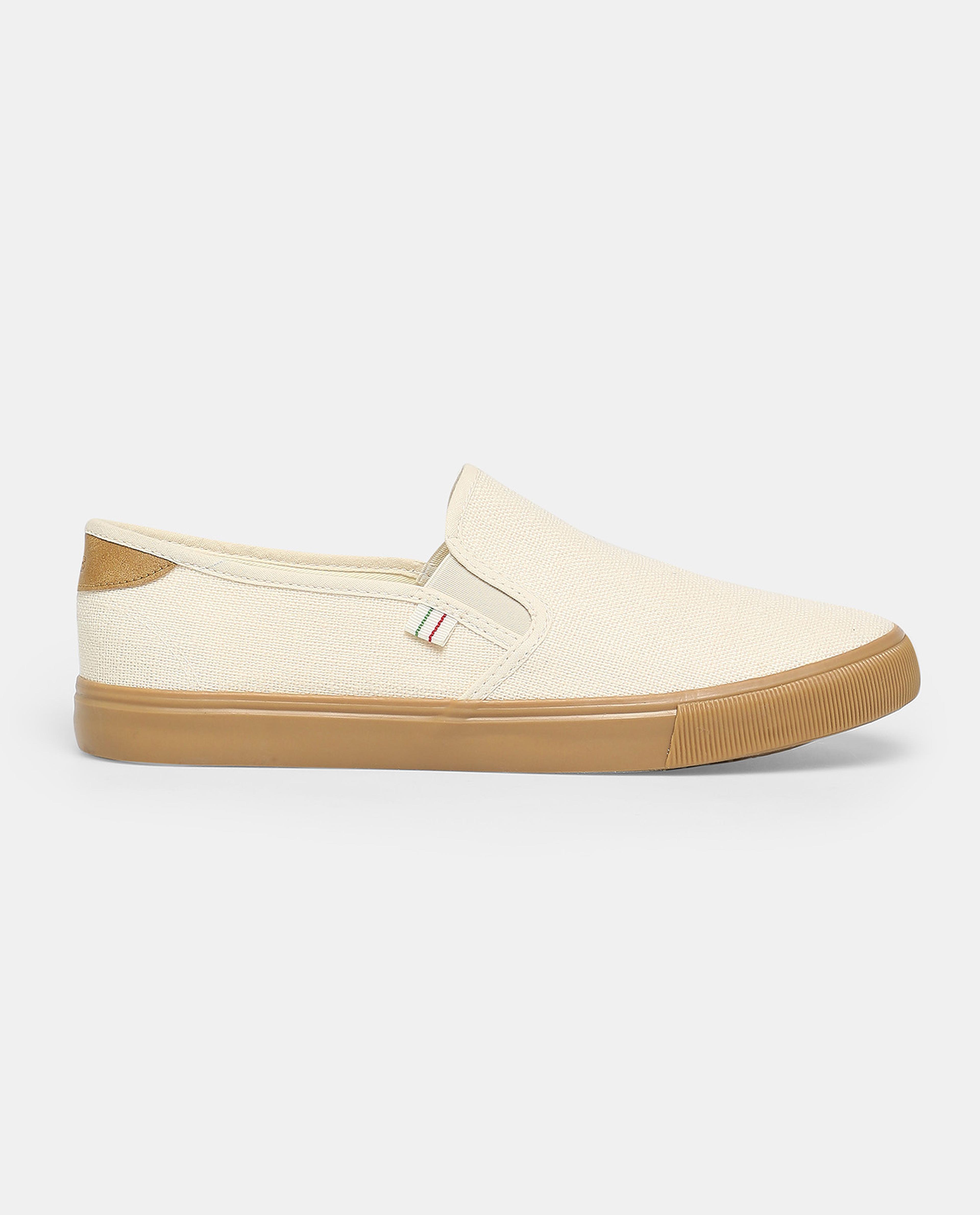 R&B White Casual Slip On Shoes