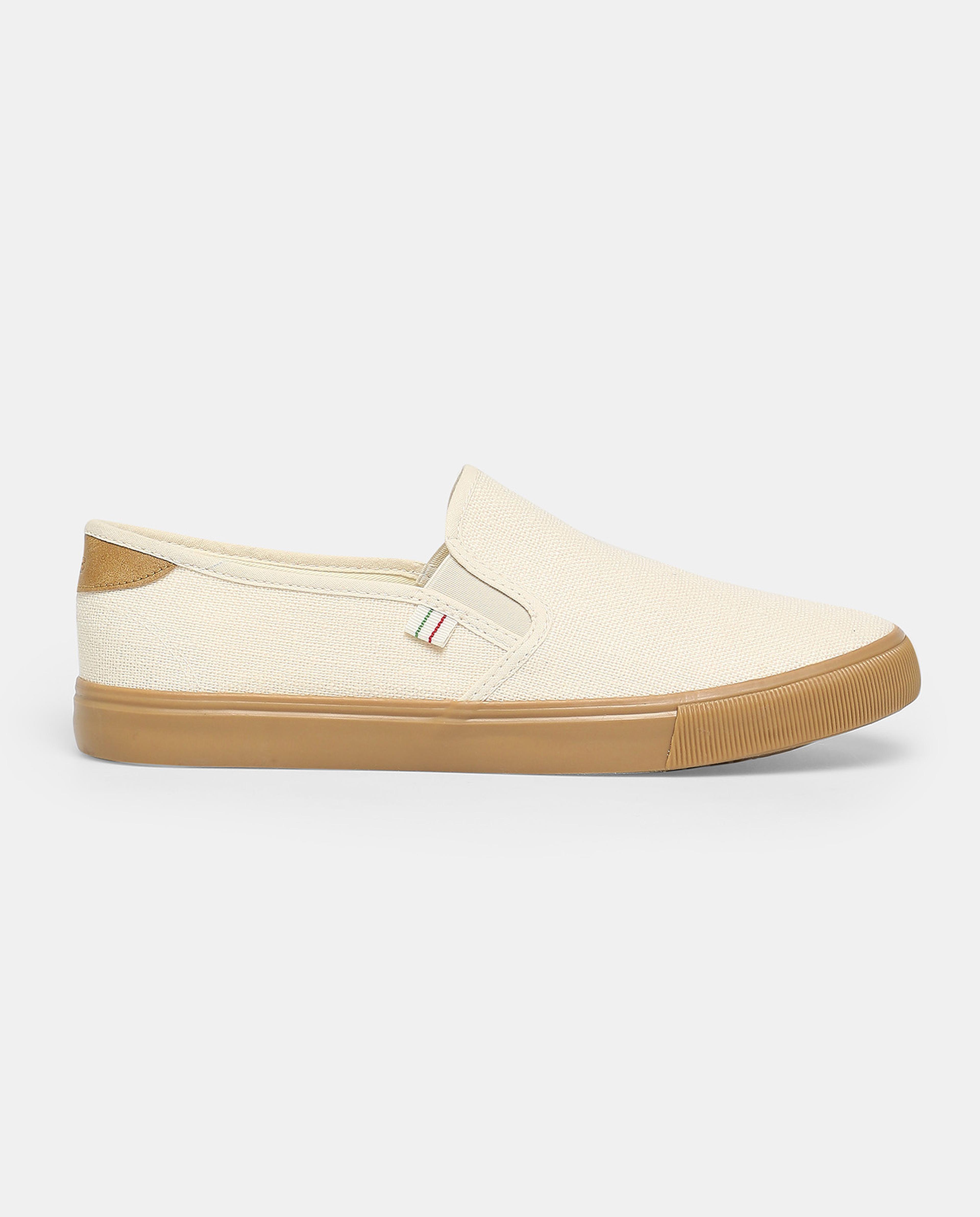 R&B White Casual Slip On Shoes