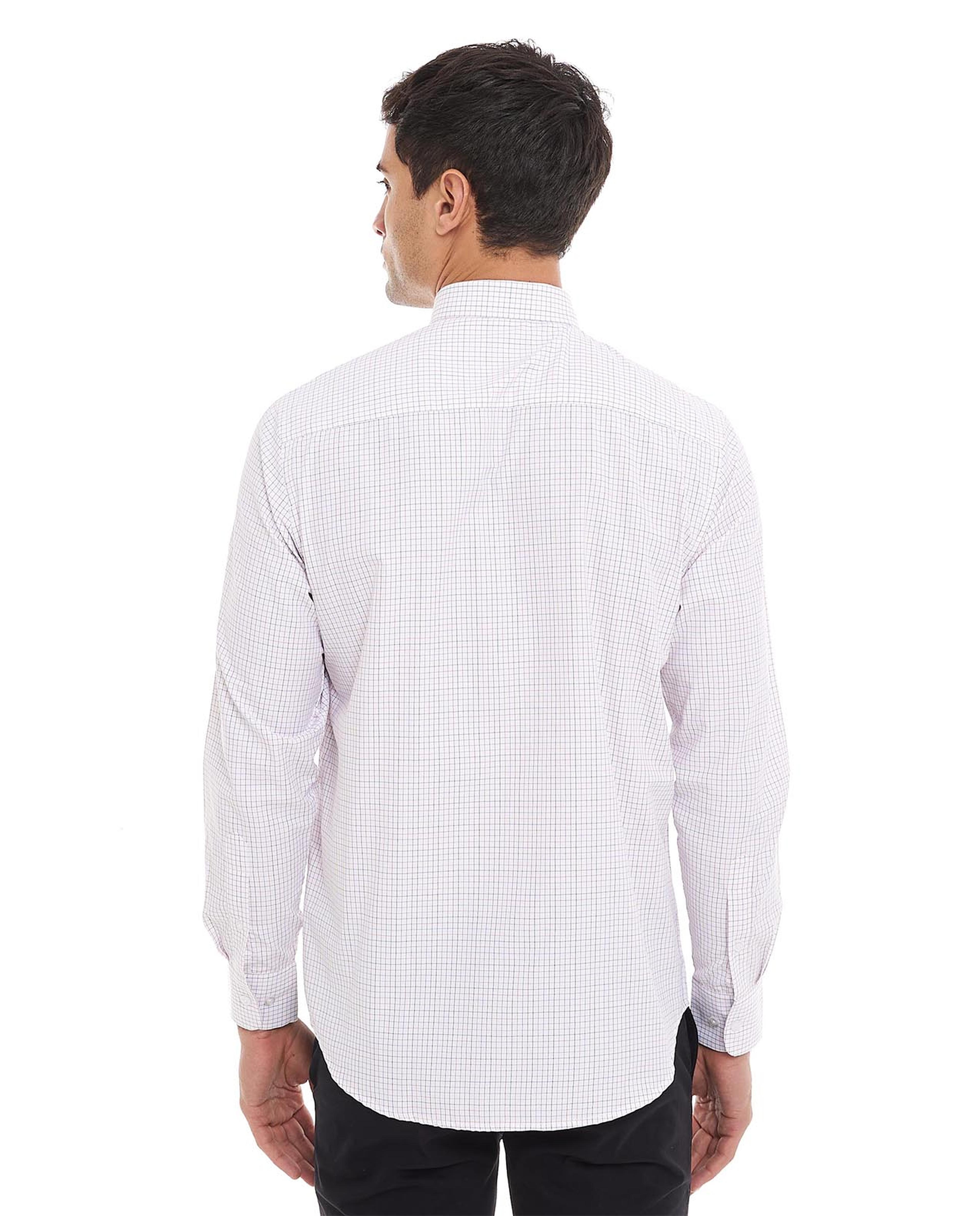 Checkered Shirt with Classic Collar and Long Sleeves