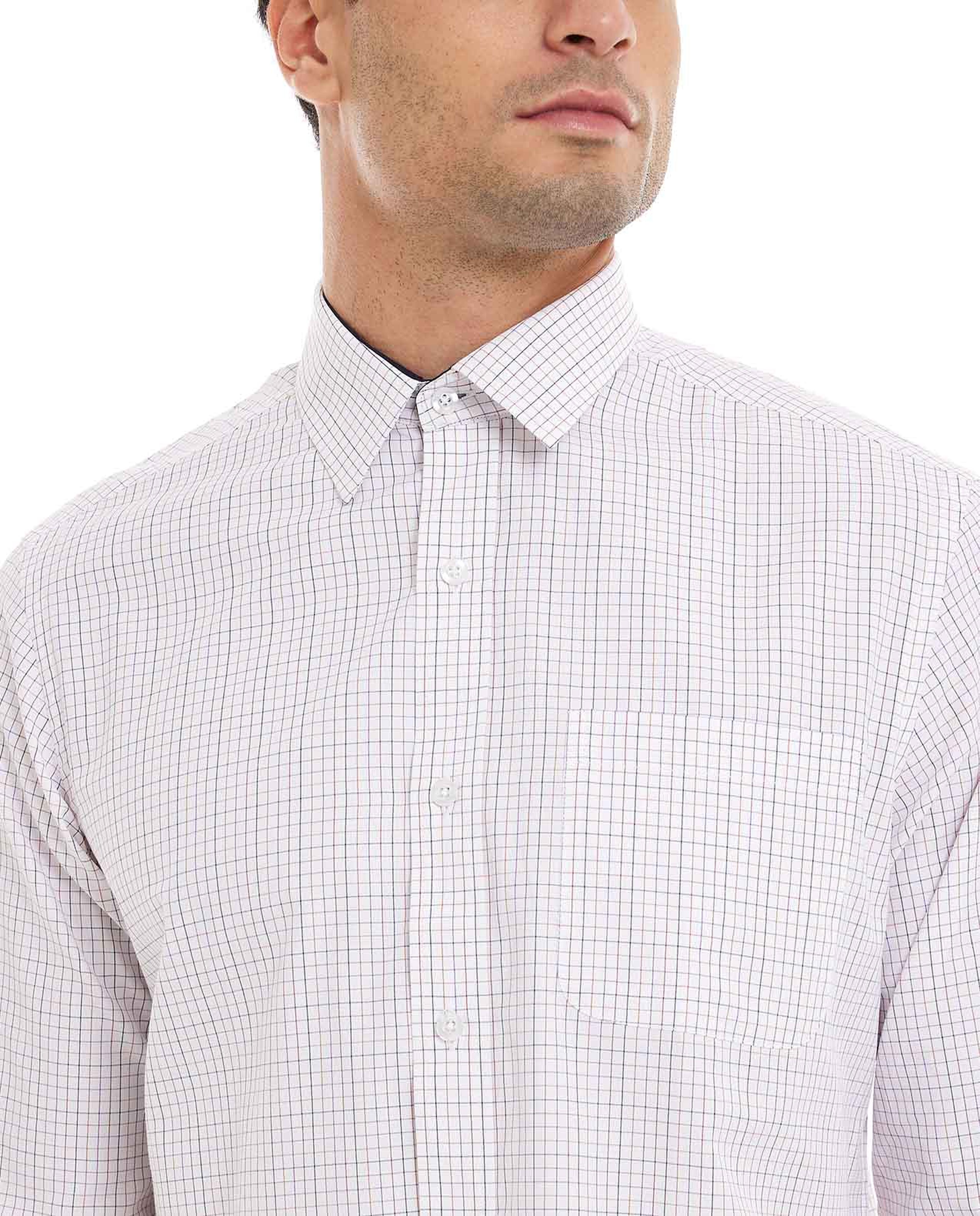 Checkered Shirt with Classic Collar and Long Sleeves