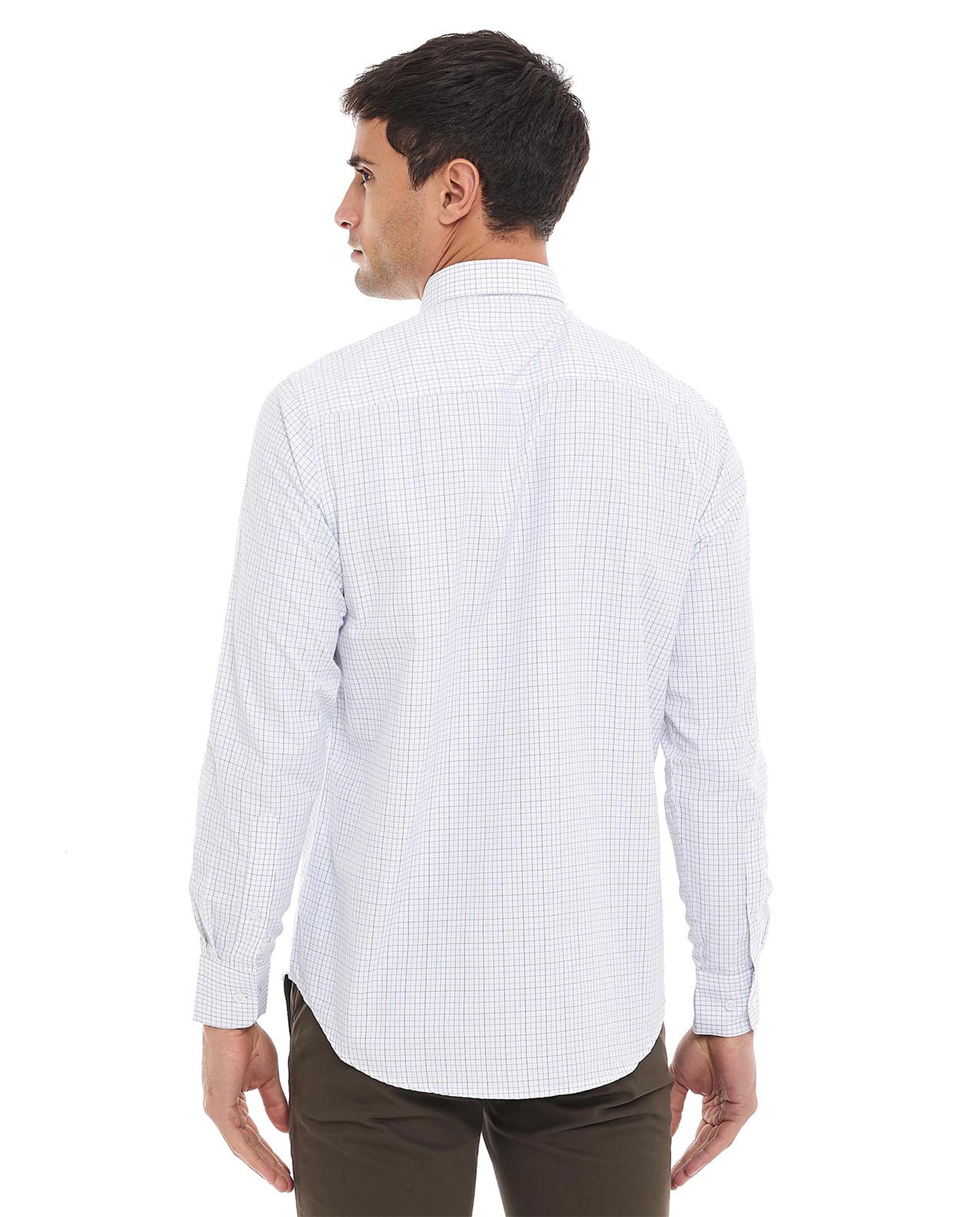 Checkered Shirt with Classic Collar and Long Sleeves