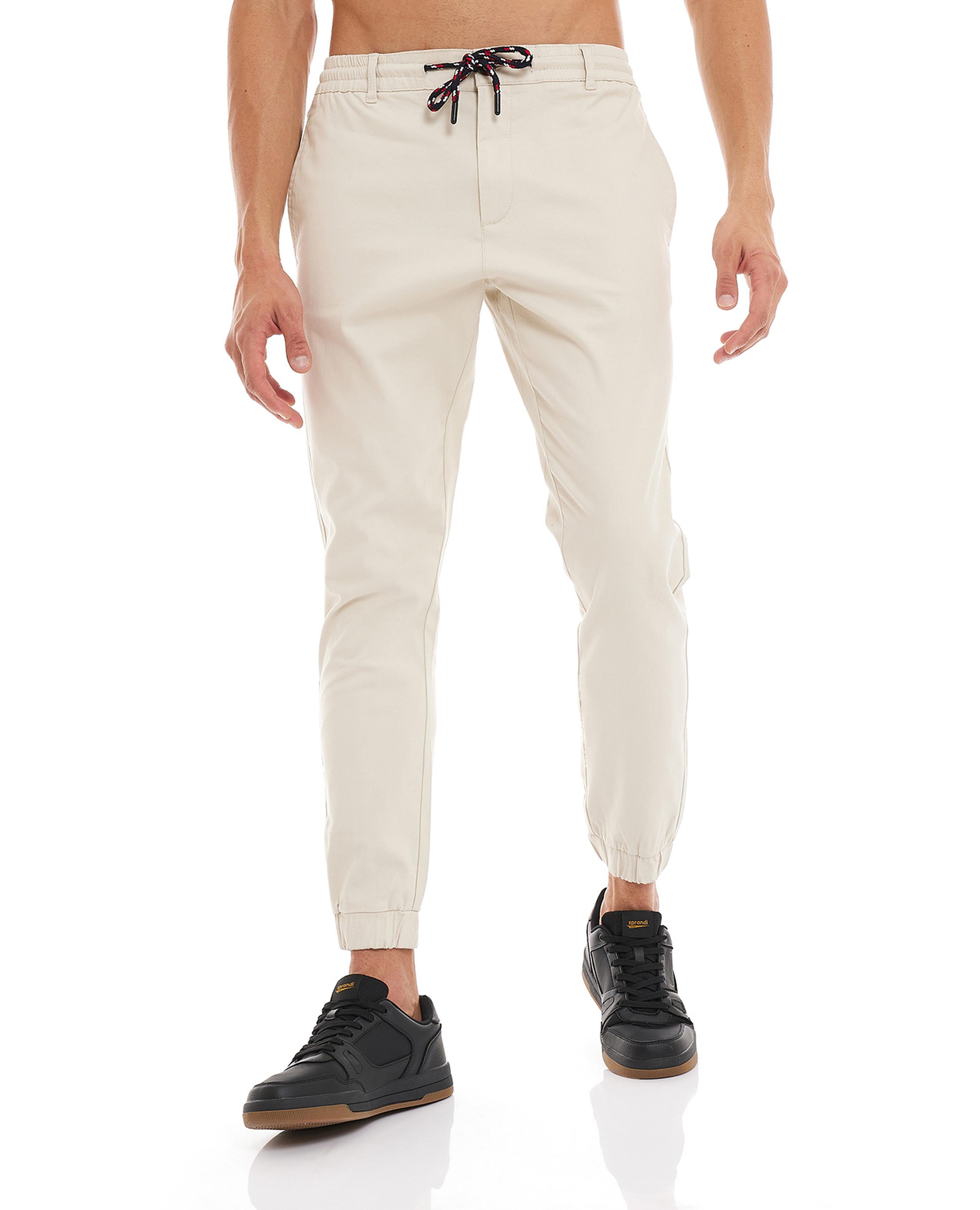 Solid Jogger Style Pants with Drawstring Waist