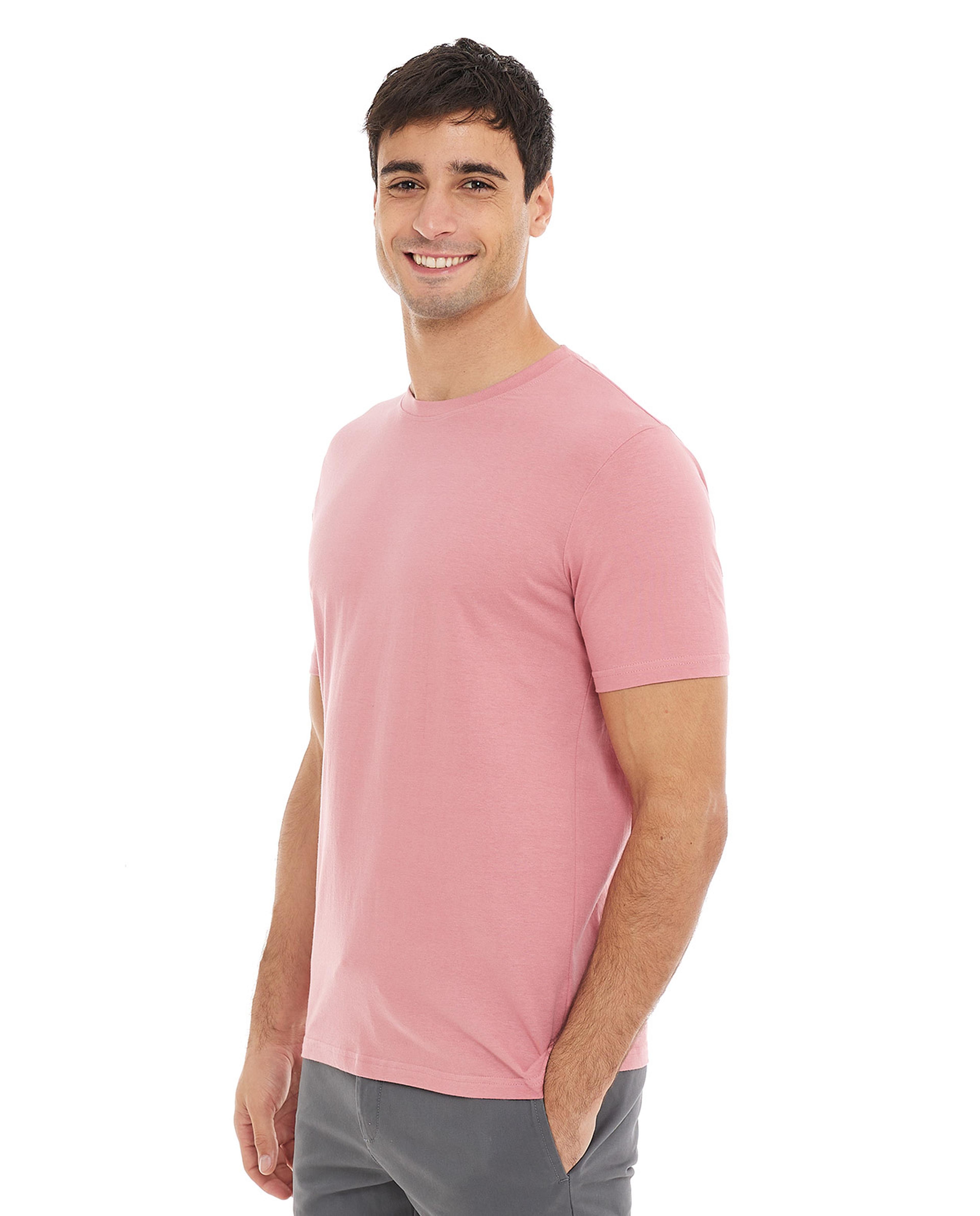 Solid T-Shirt with Crew Neck and Short Sleeves