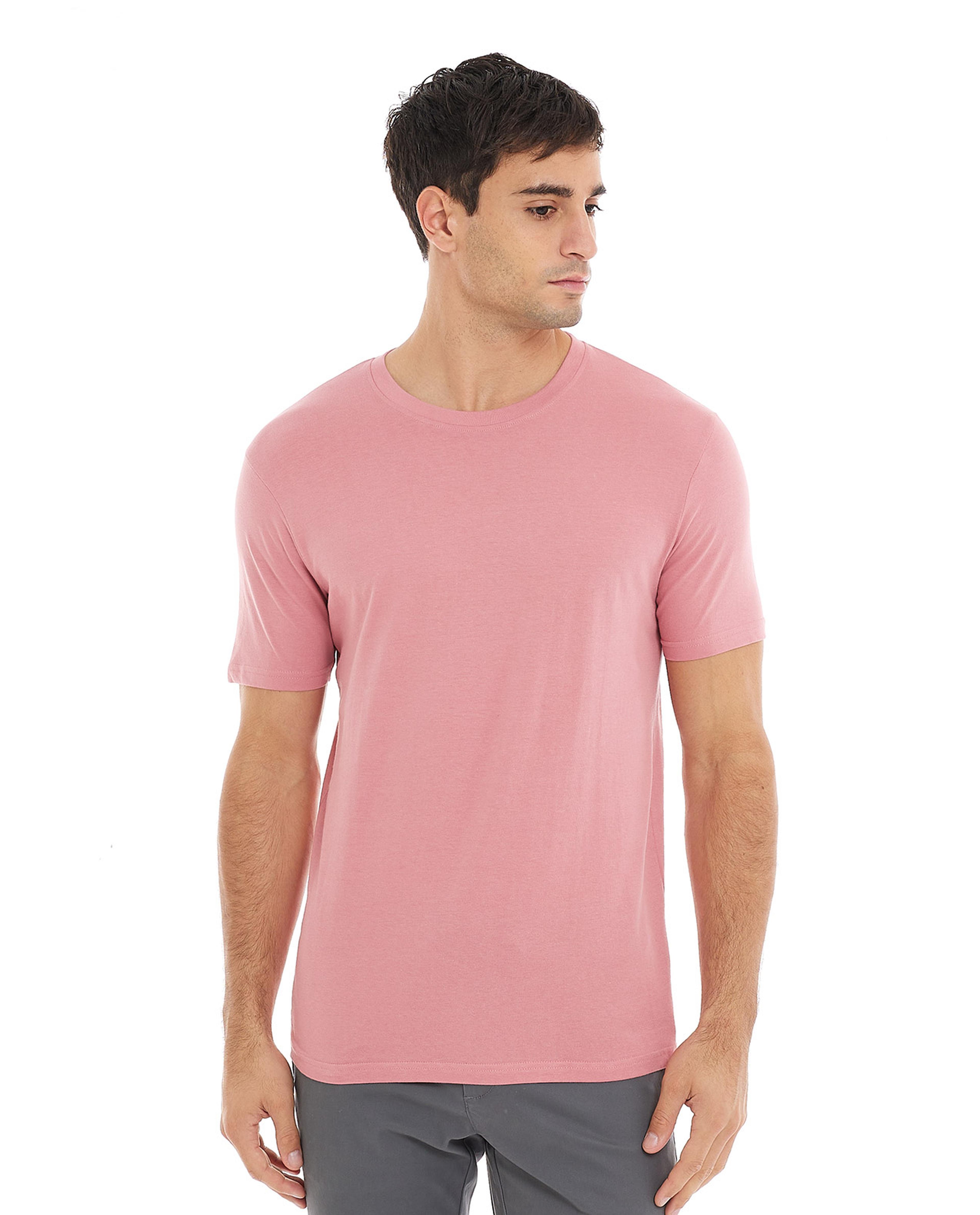 Solid T-Shirt with Crew Neck and Short Sleeves