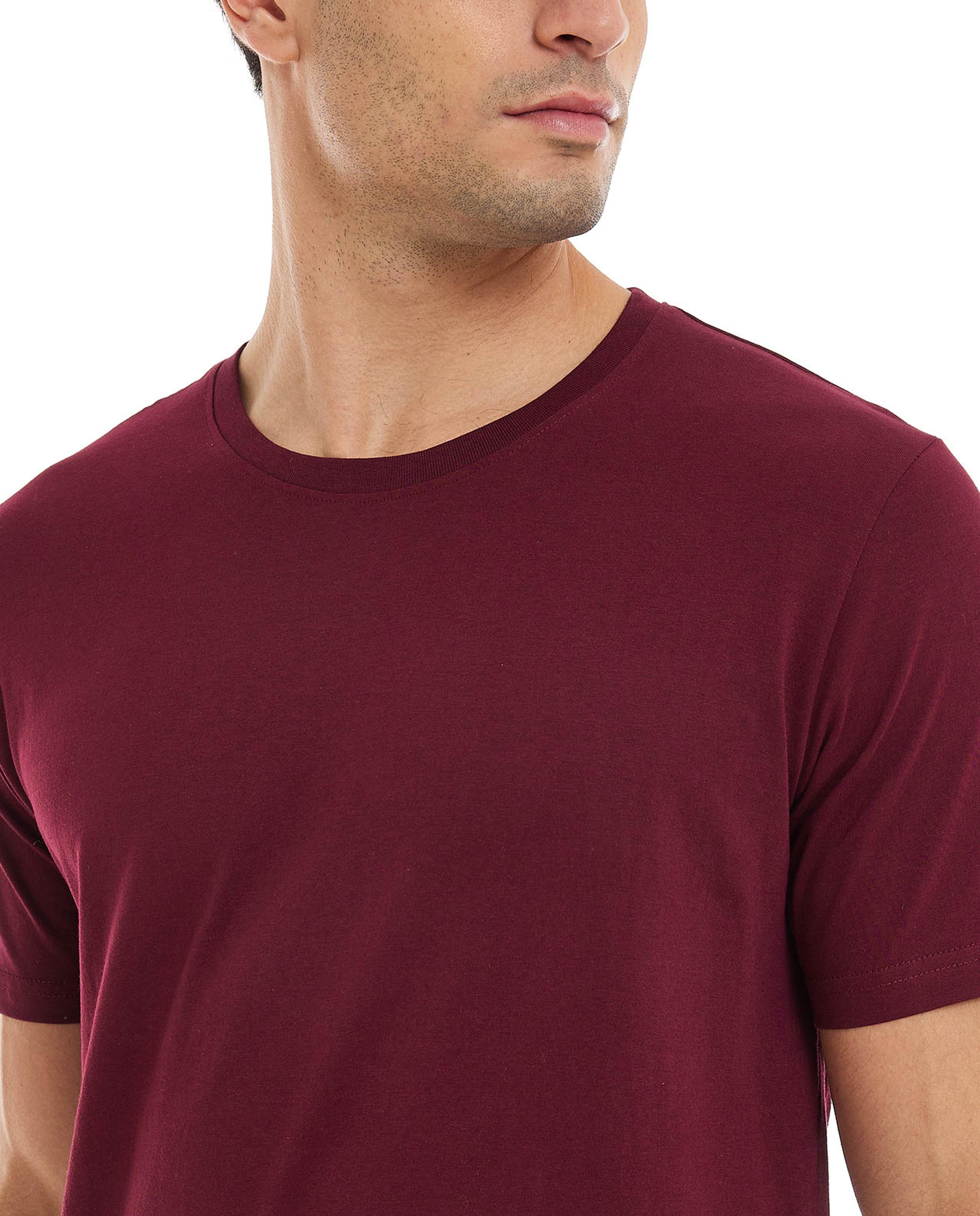 Solid T-Shirt with Crew Neck and Short Sleeves