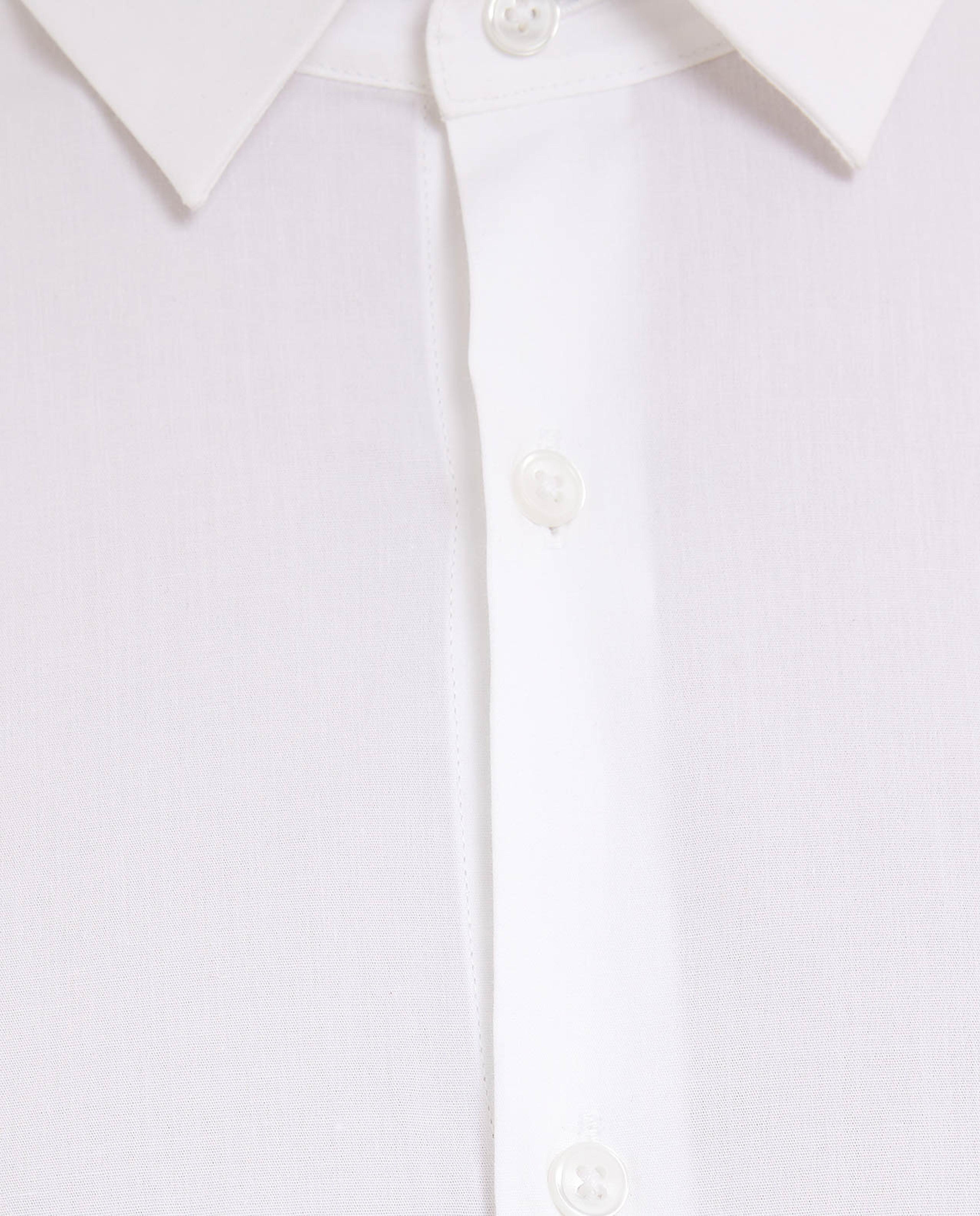 Solid Shirt with Classic Collar and Long Sleeves