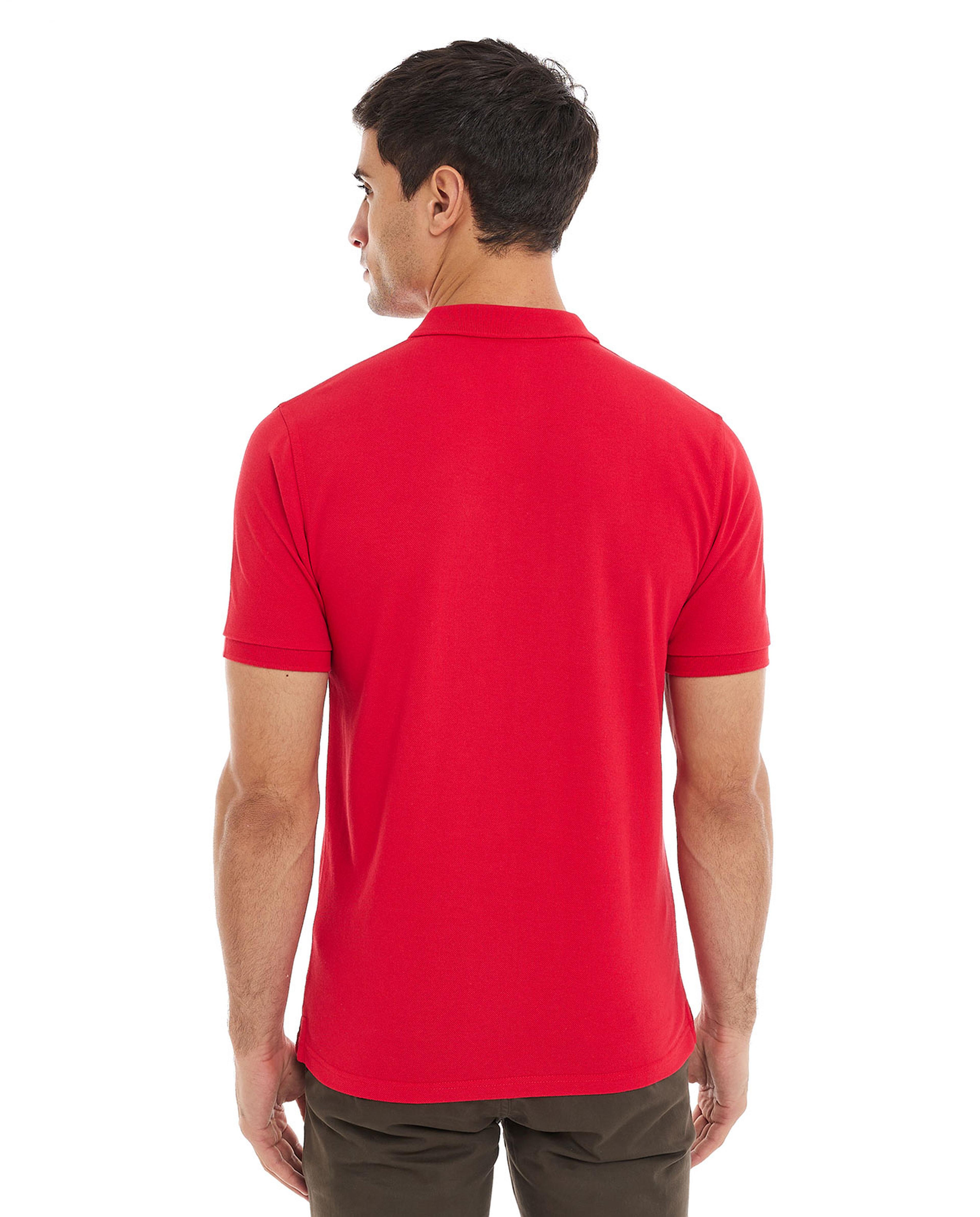 Solid T-Shirt with Polo Collar and Short Sleeves