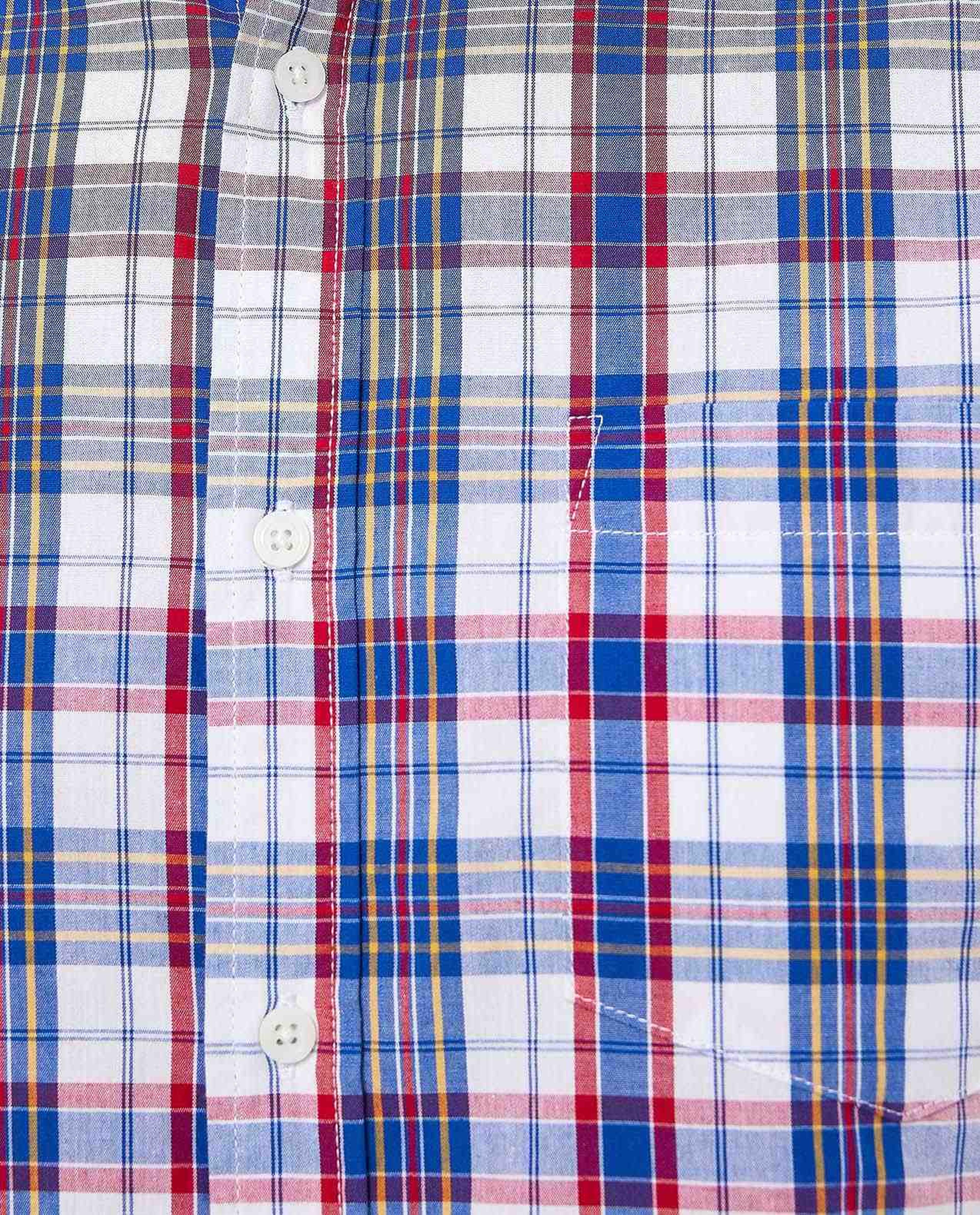 Plaid Shirt with Classic Collar and Short Sleeves