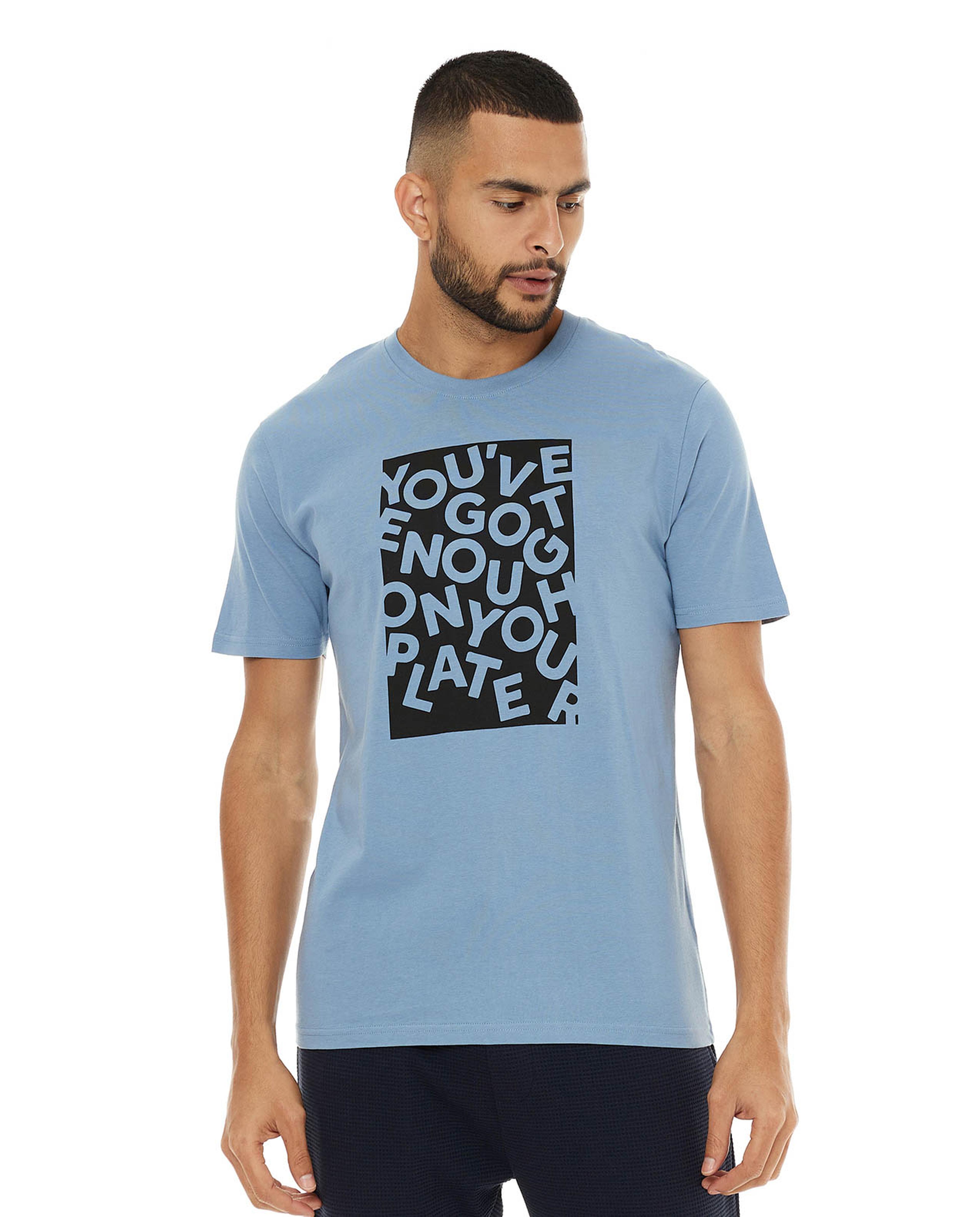 Graphic Print T-Shirt with Crew Neck and Short Sleeves