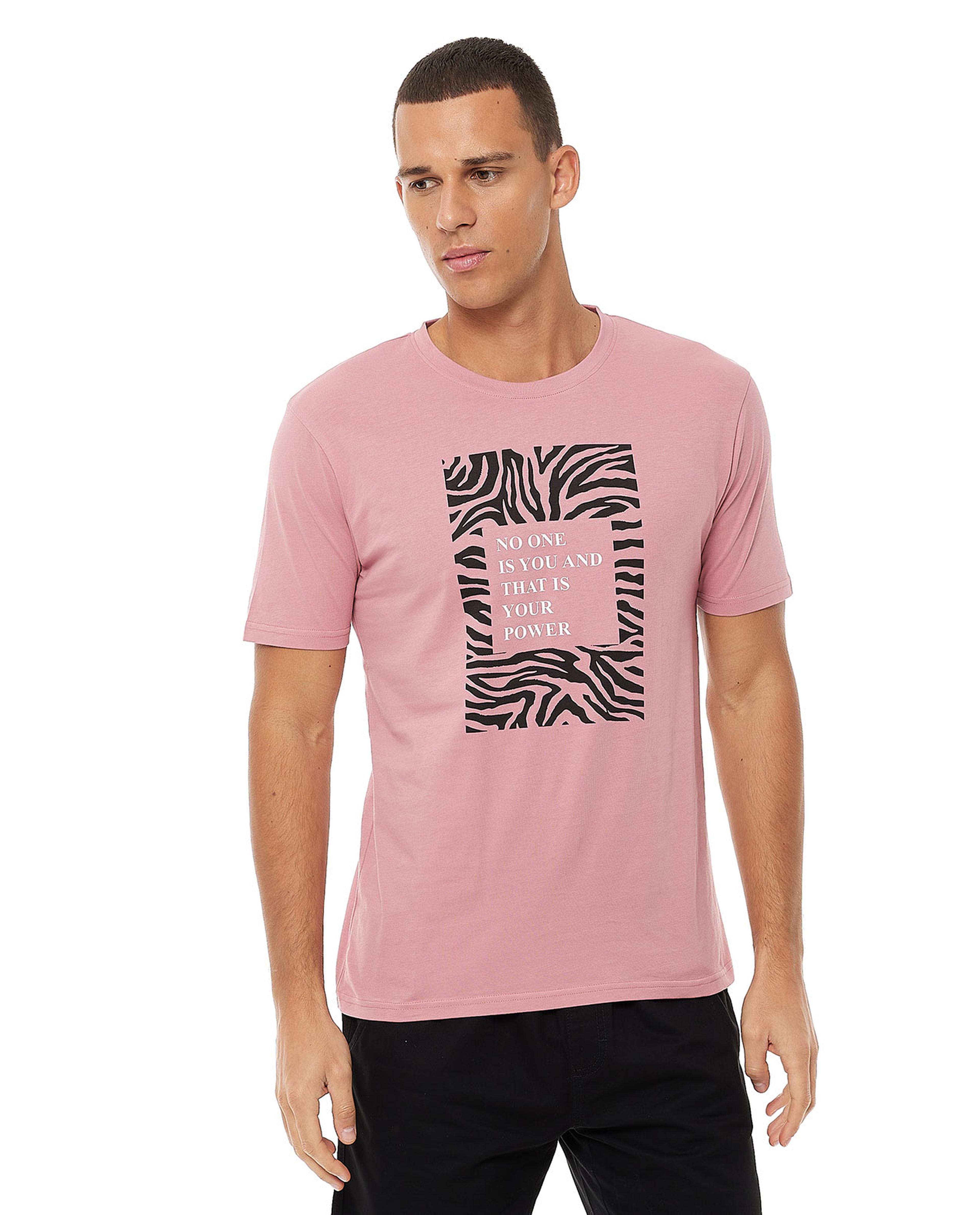 Graphic Print T-Shirt with Crew Neck and Short Sleeves