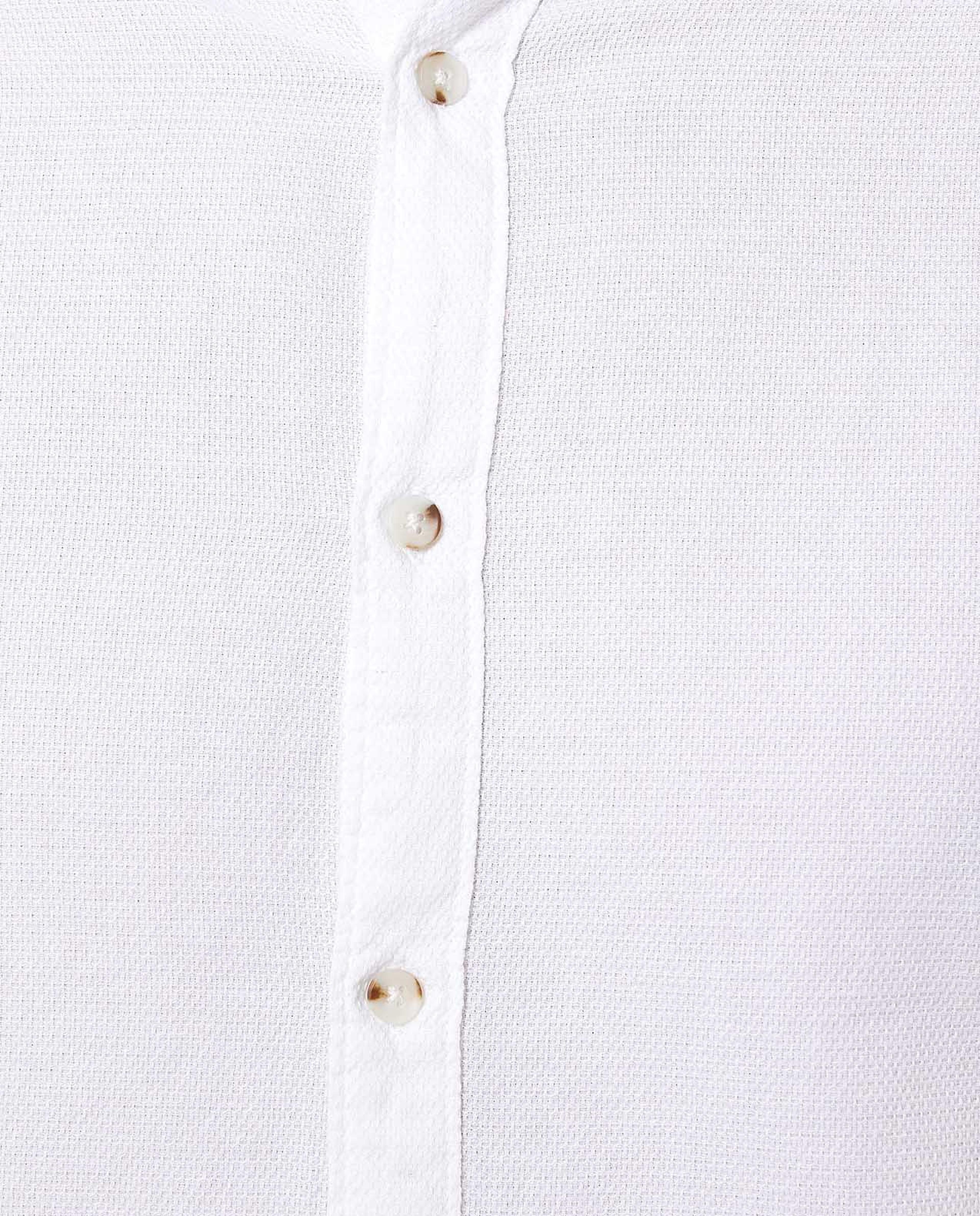 Solid Shirt with Button-Down Collar and Long Sleeves