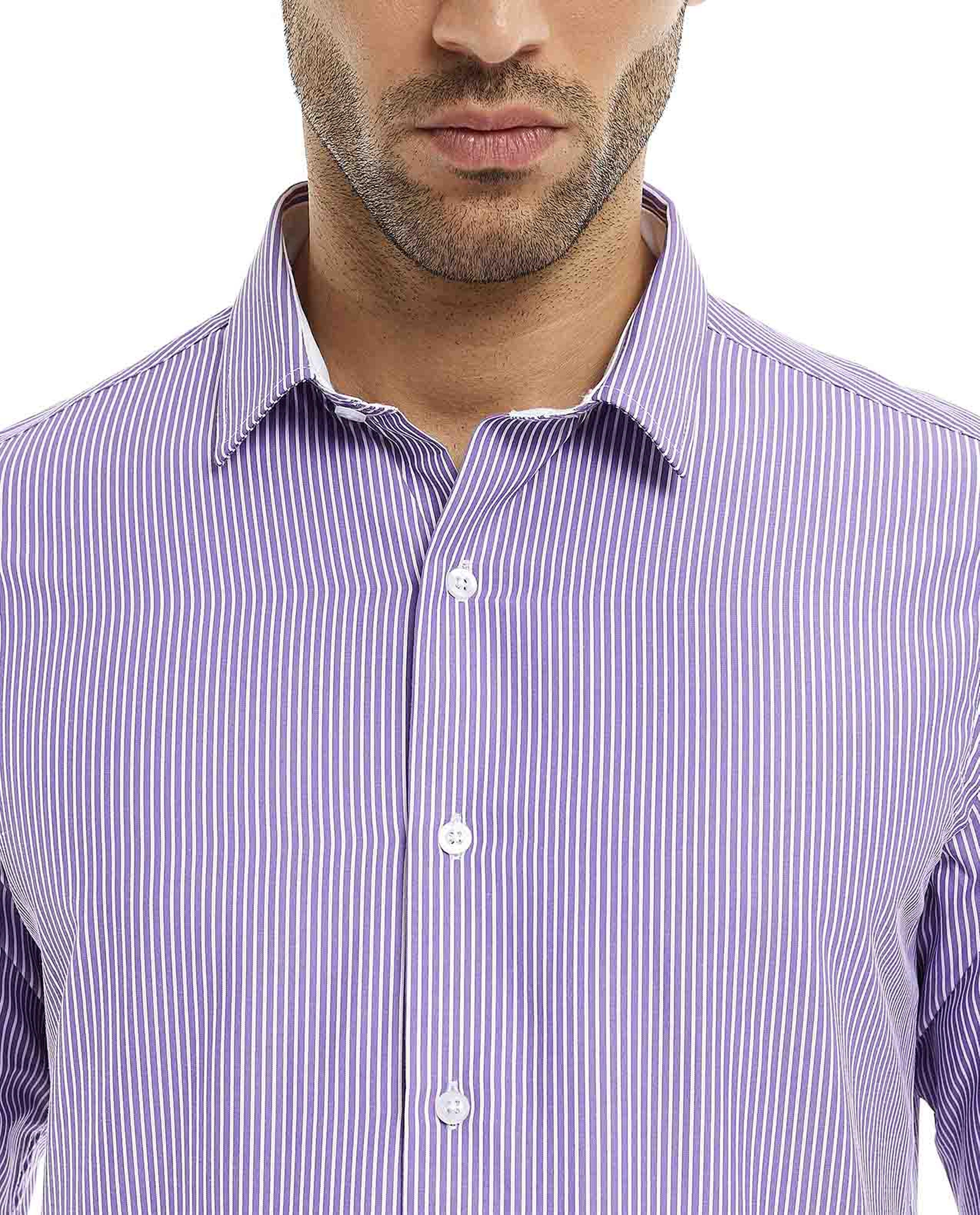 Solid Shirt with Classic Collar and Long Sleeves