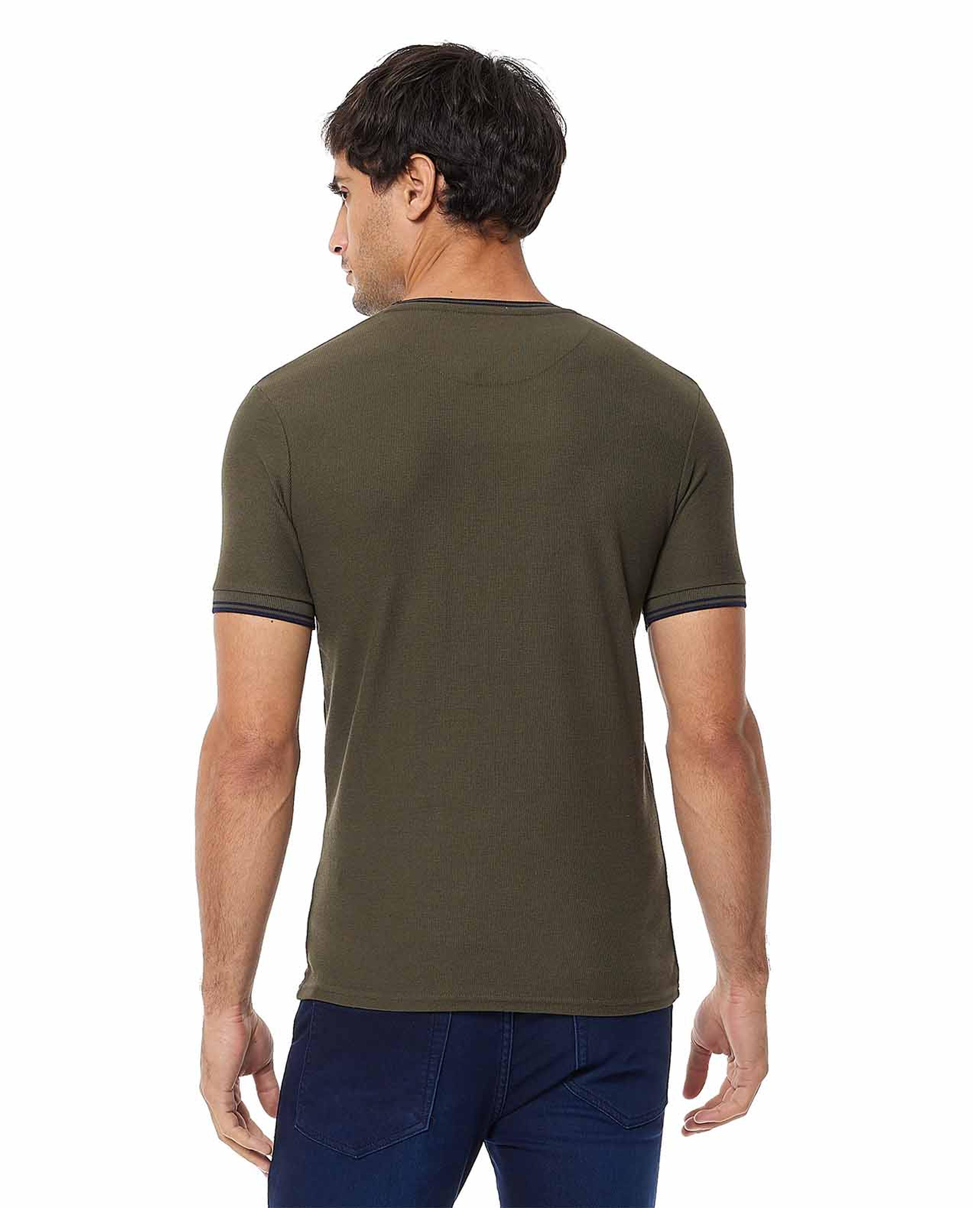 Solid T-Shirt with Crew Neck and Short Sleeves