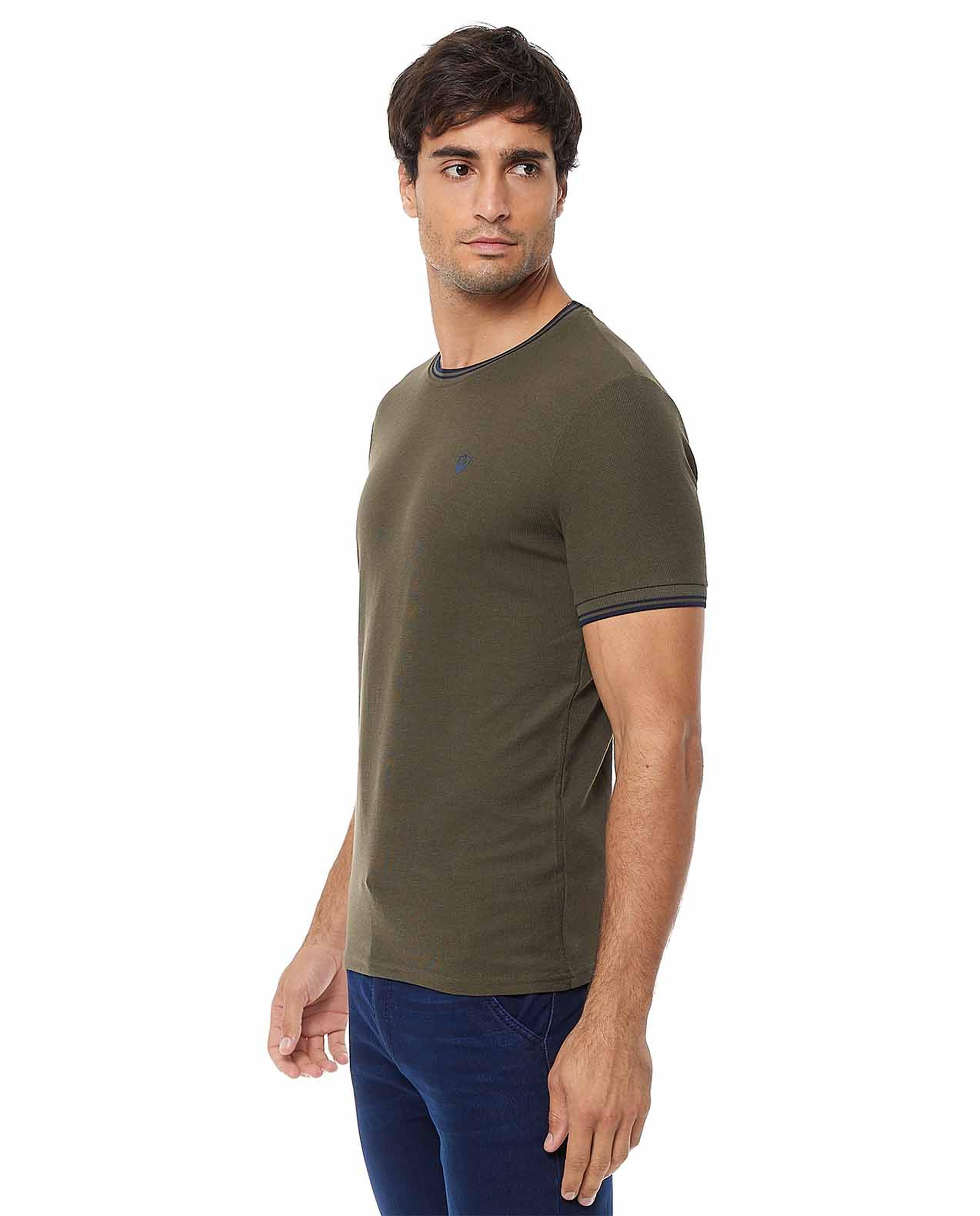 Solid T-Shirt with Crew Neck and Short Sleeves