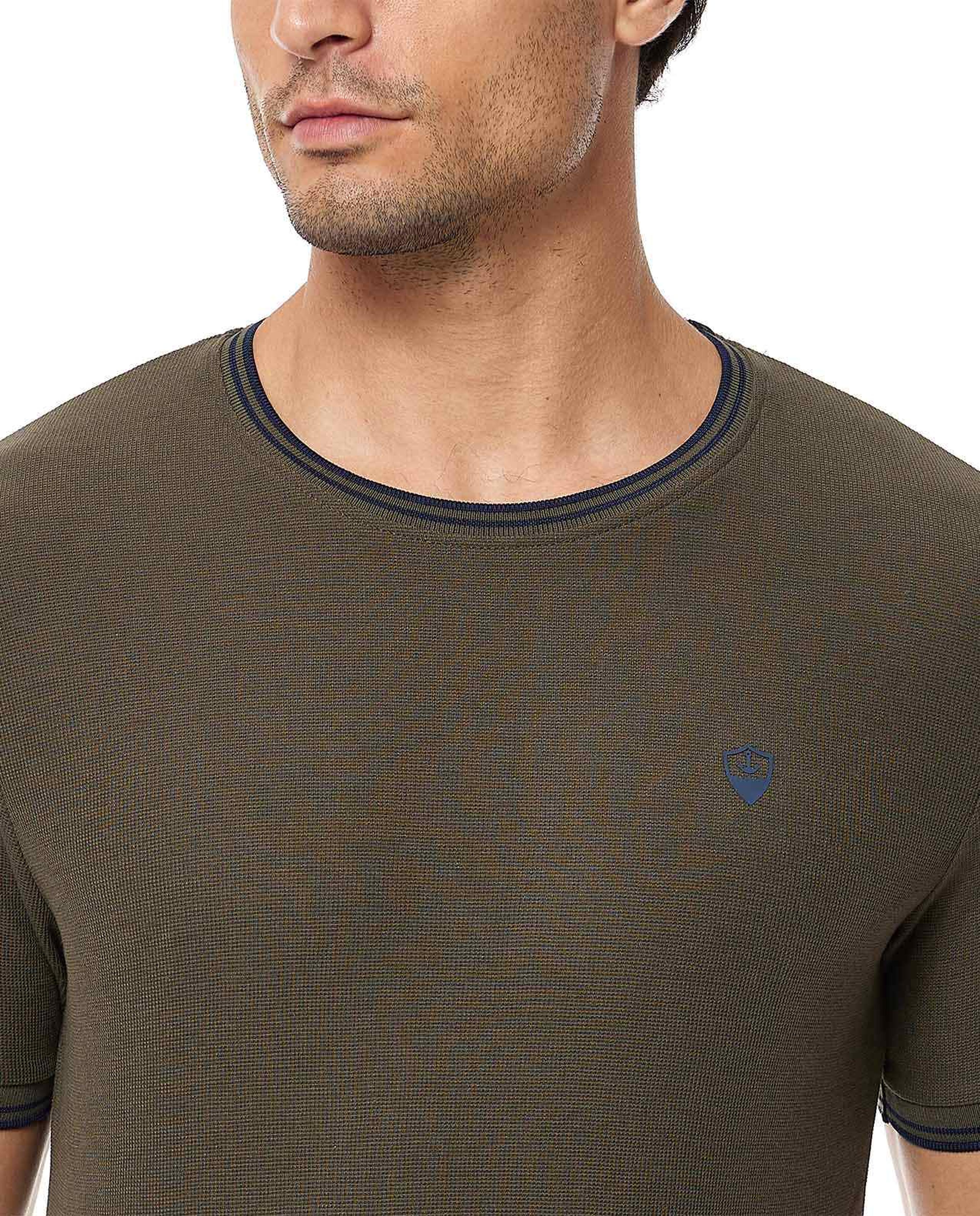 Solid T-Shirt with Crew Neck and Short Sleeves