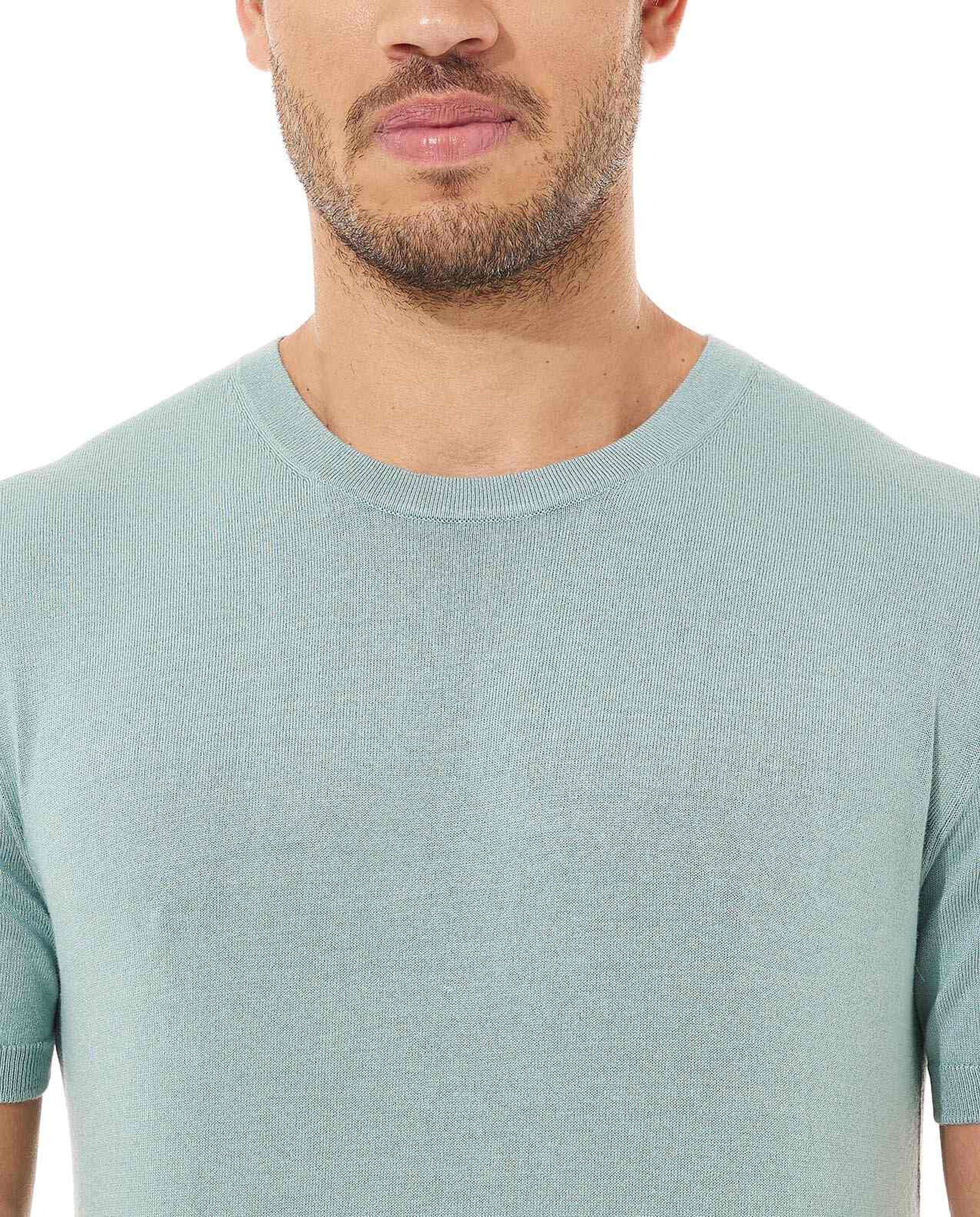 Solid T-Shirt with Crew Neck and Short Sleeves