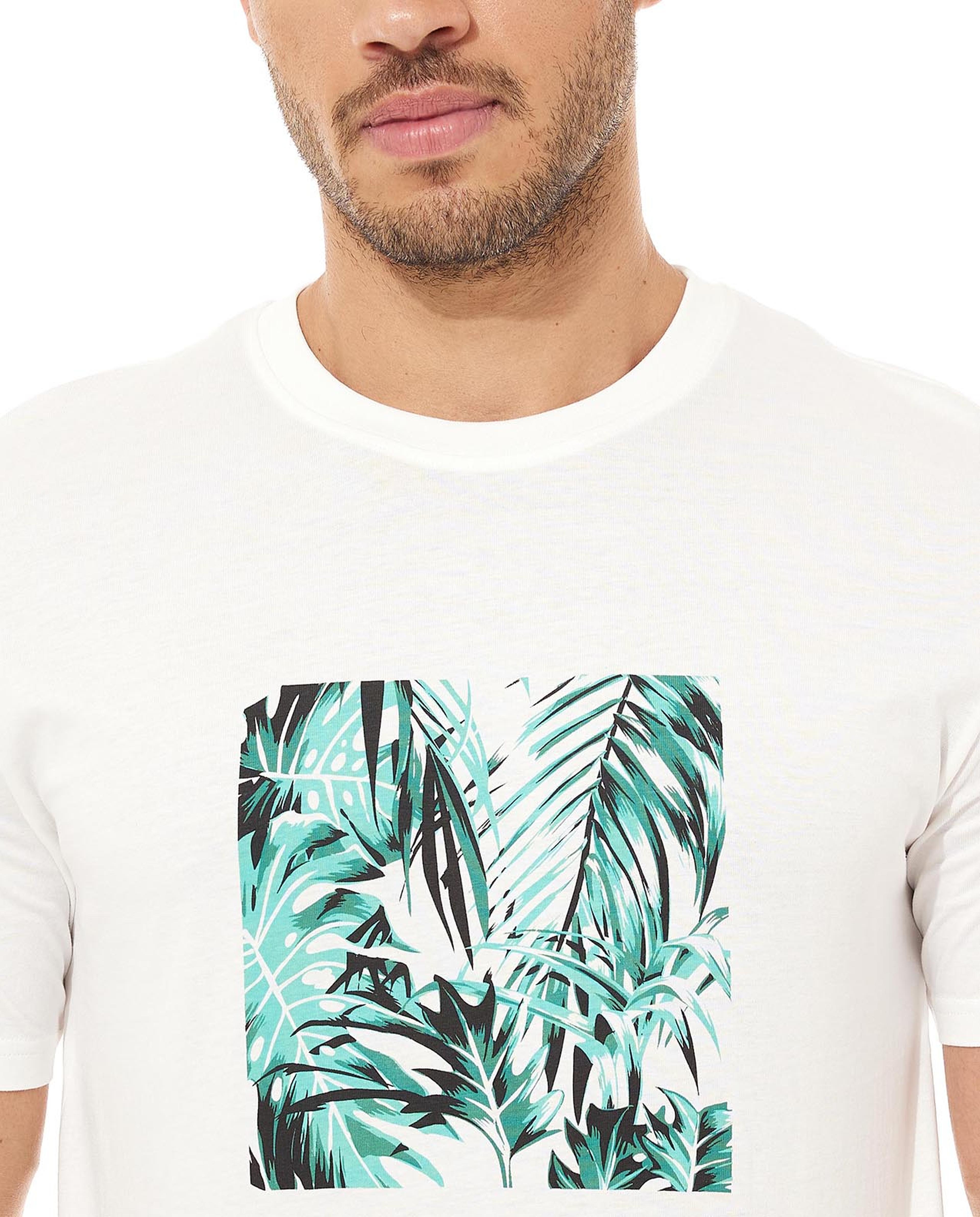 Graphic Print T-Shirt with Crew Neck and Short Sleeves