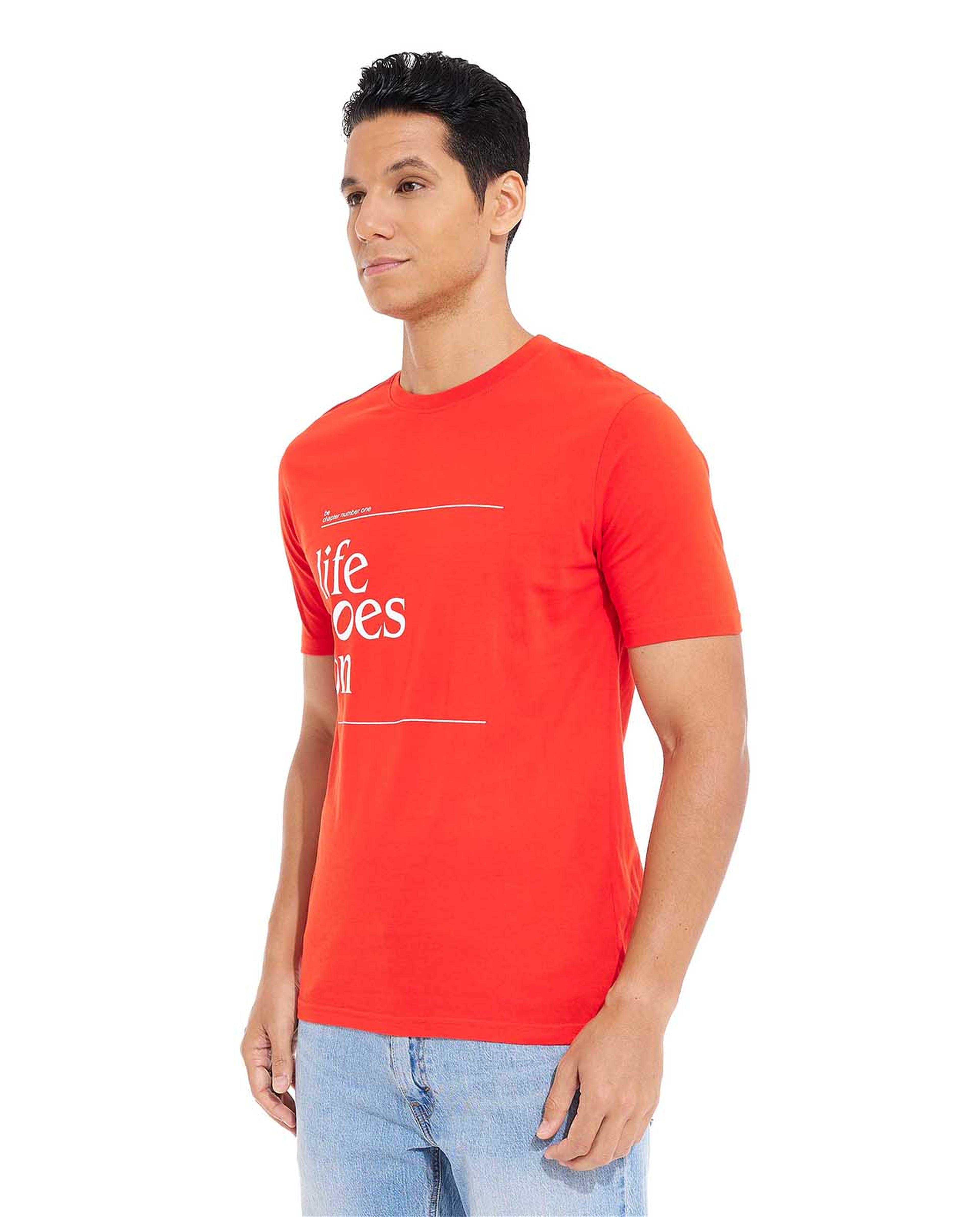 Printed T-Shirt with Crew Neck and Short Sleeves