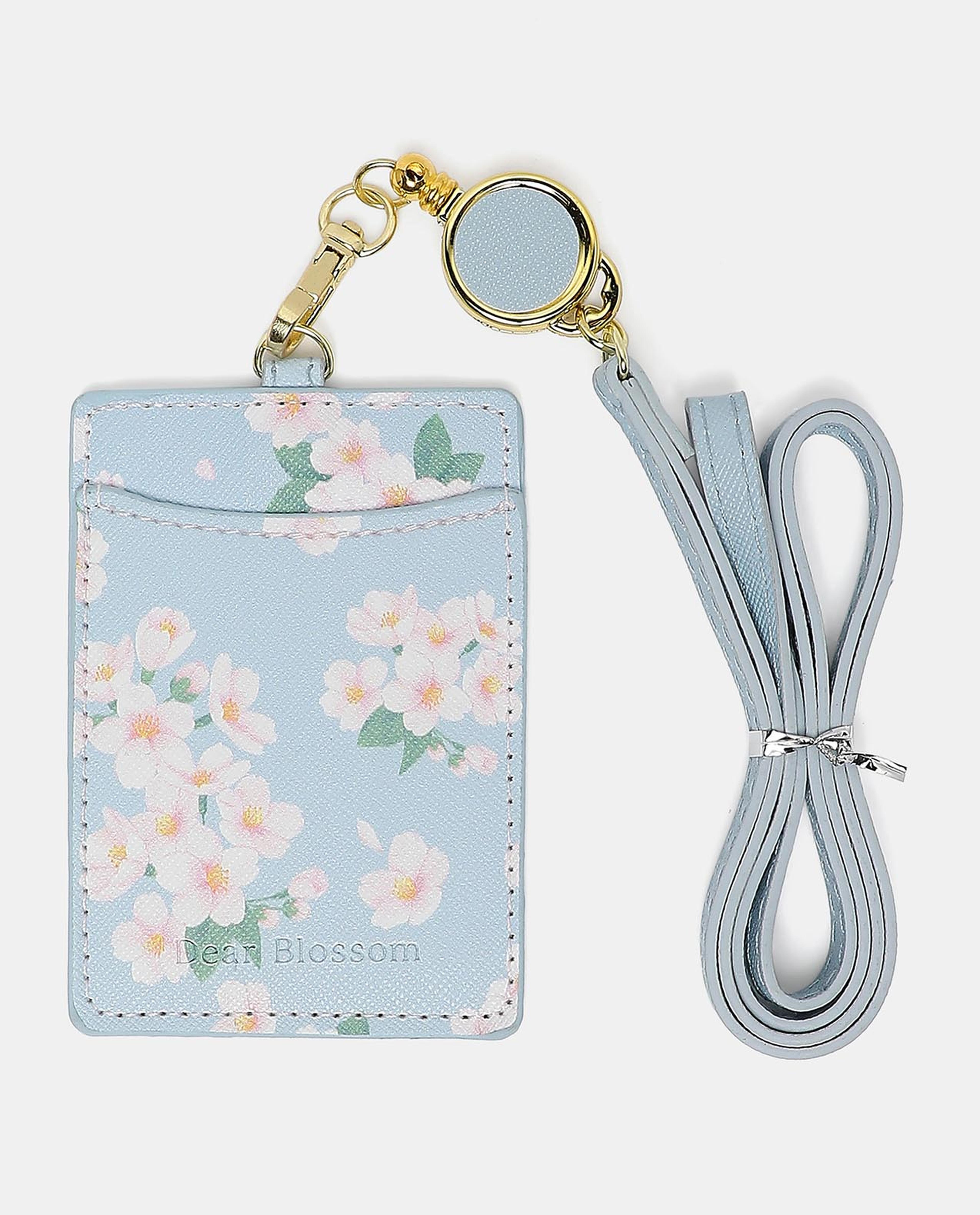 R&B Blue Floral Print ID Holder