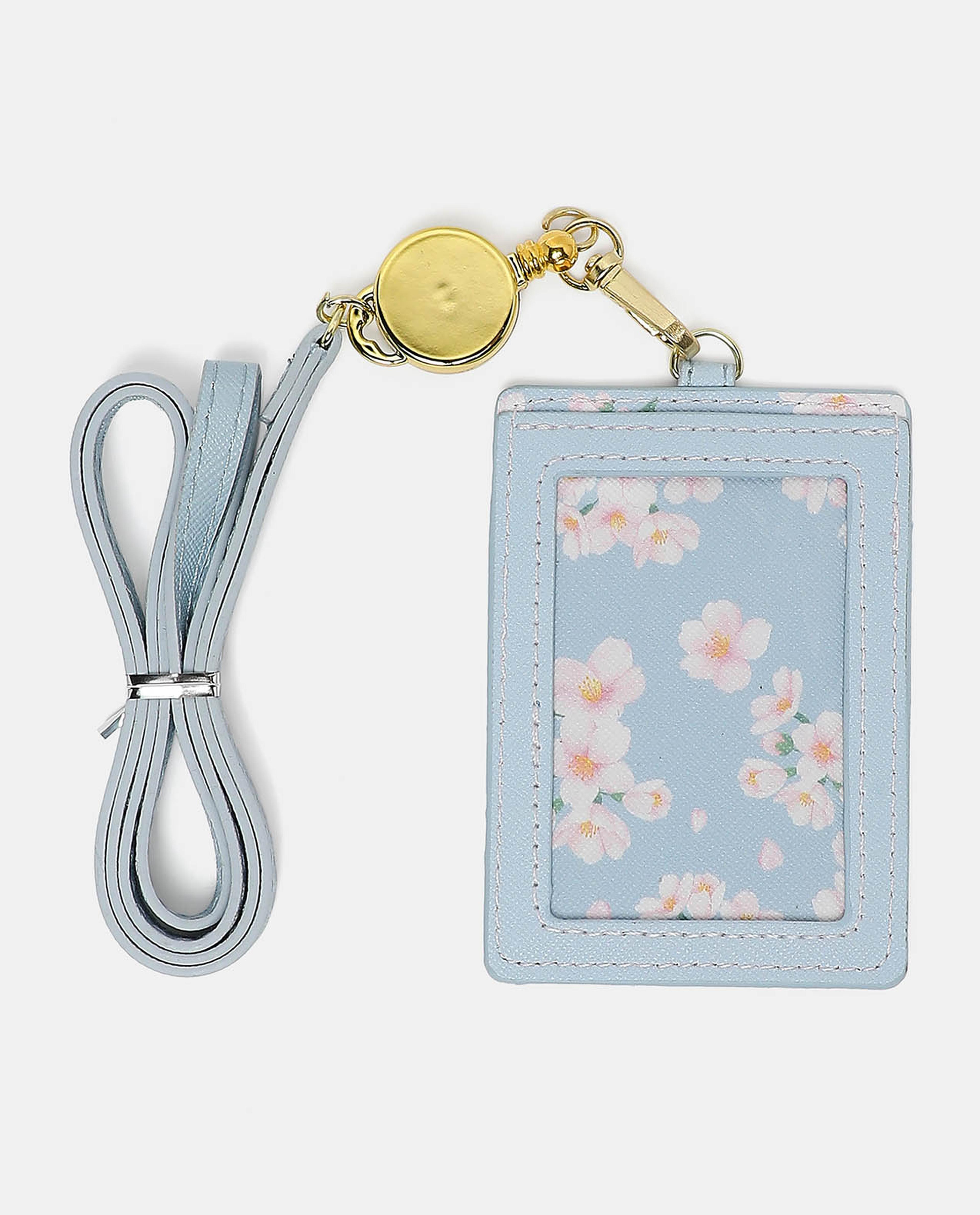 R&B Blue Floral Print ID Holder