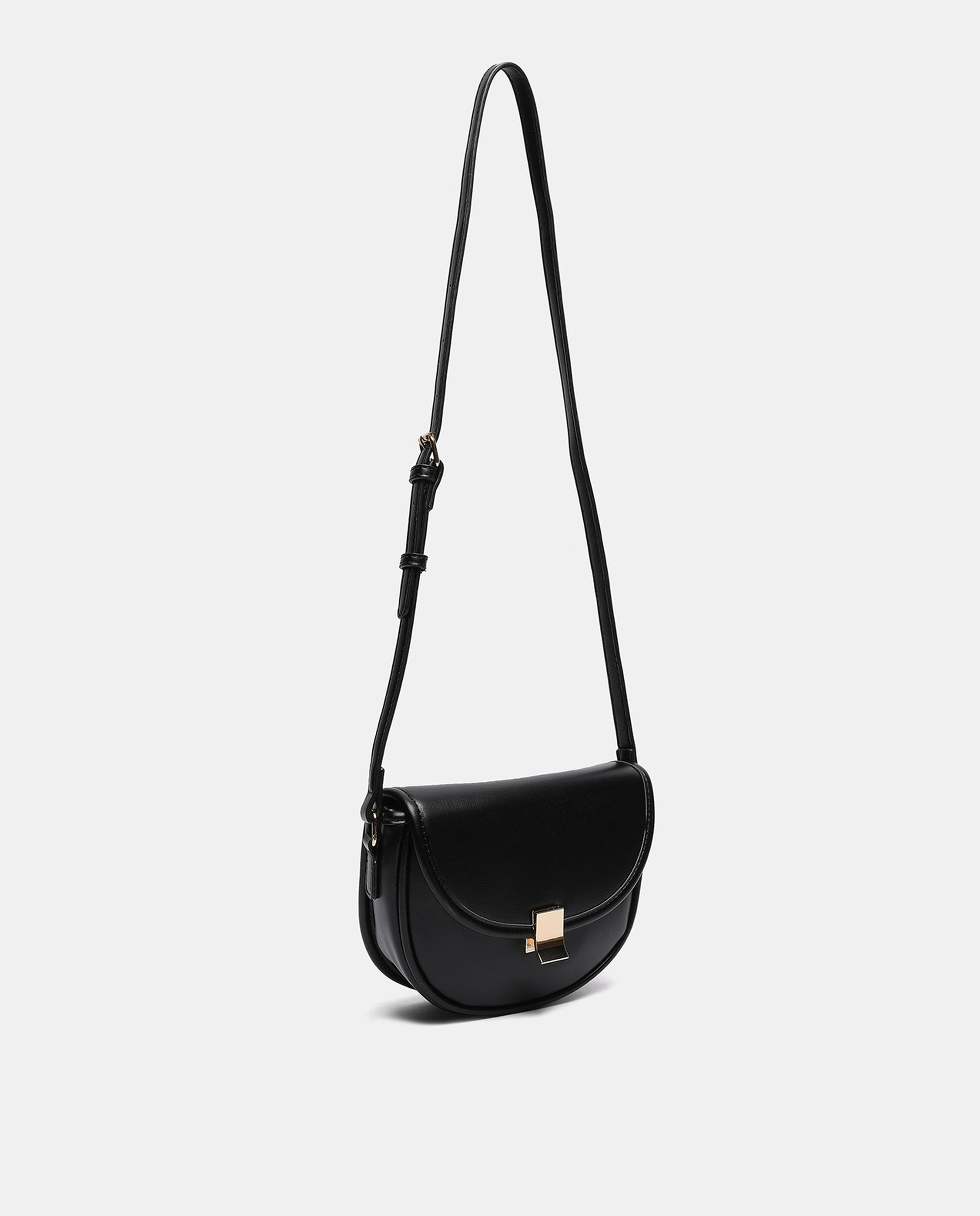 R&B Black Half Moon Sling Bag