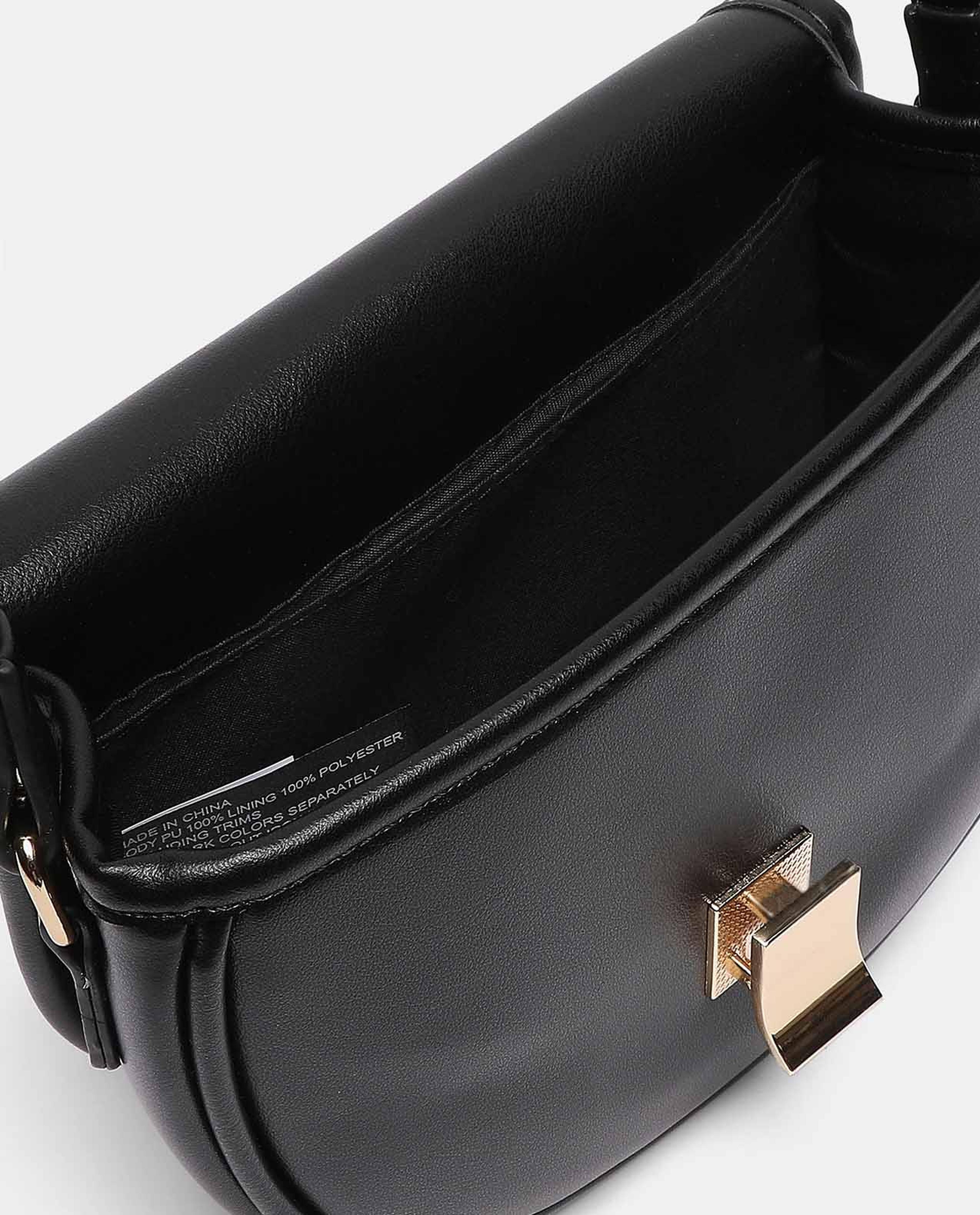 R&B Black Half Moon Sling Bag