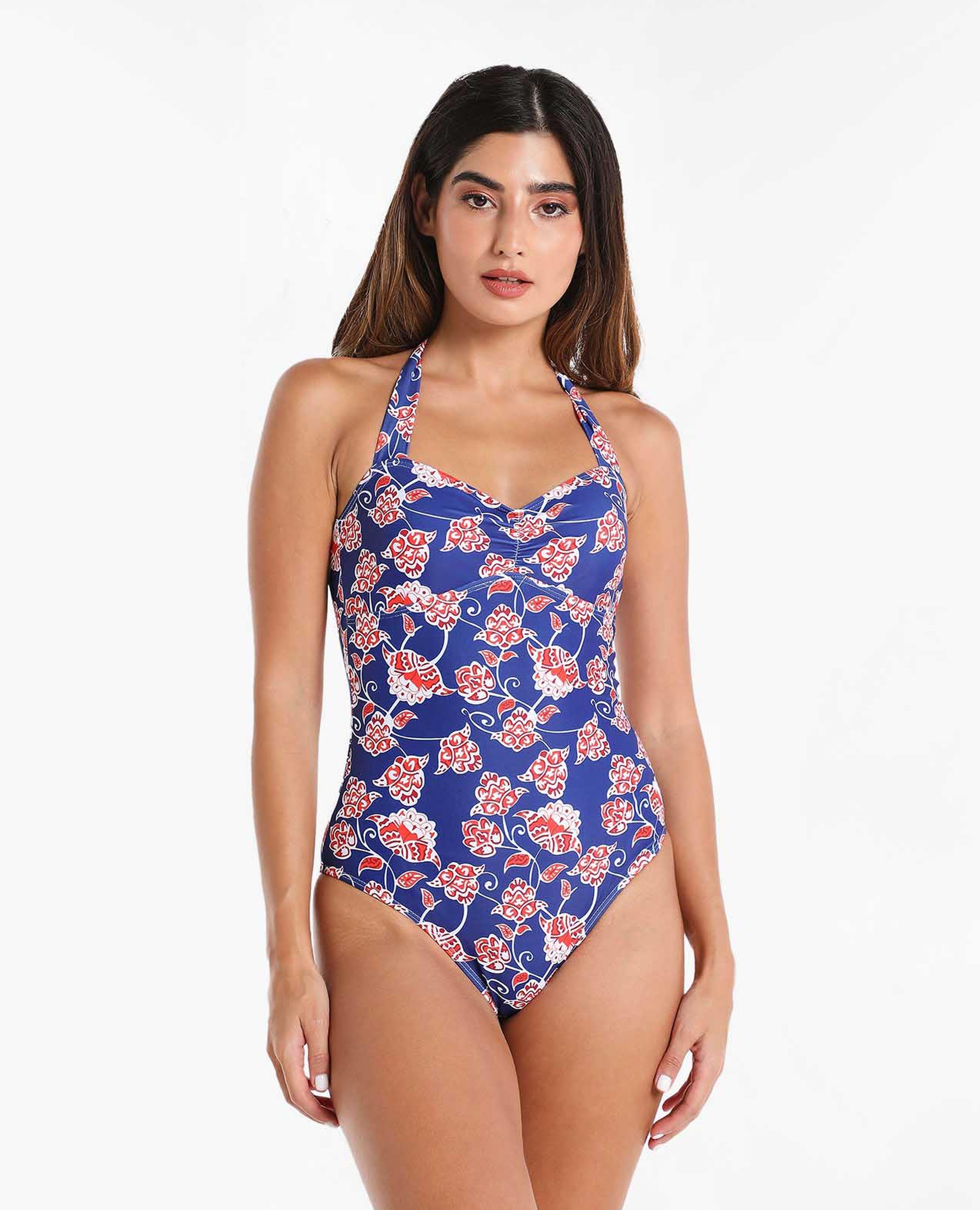 Blue All Over Print One-piece Swimsuit