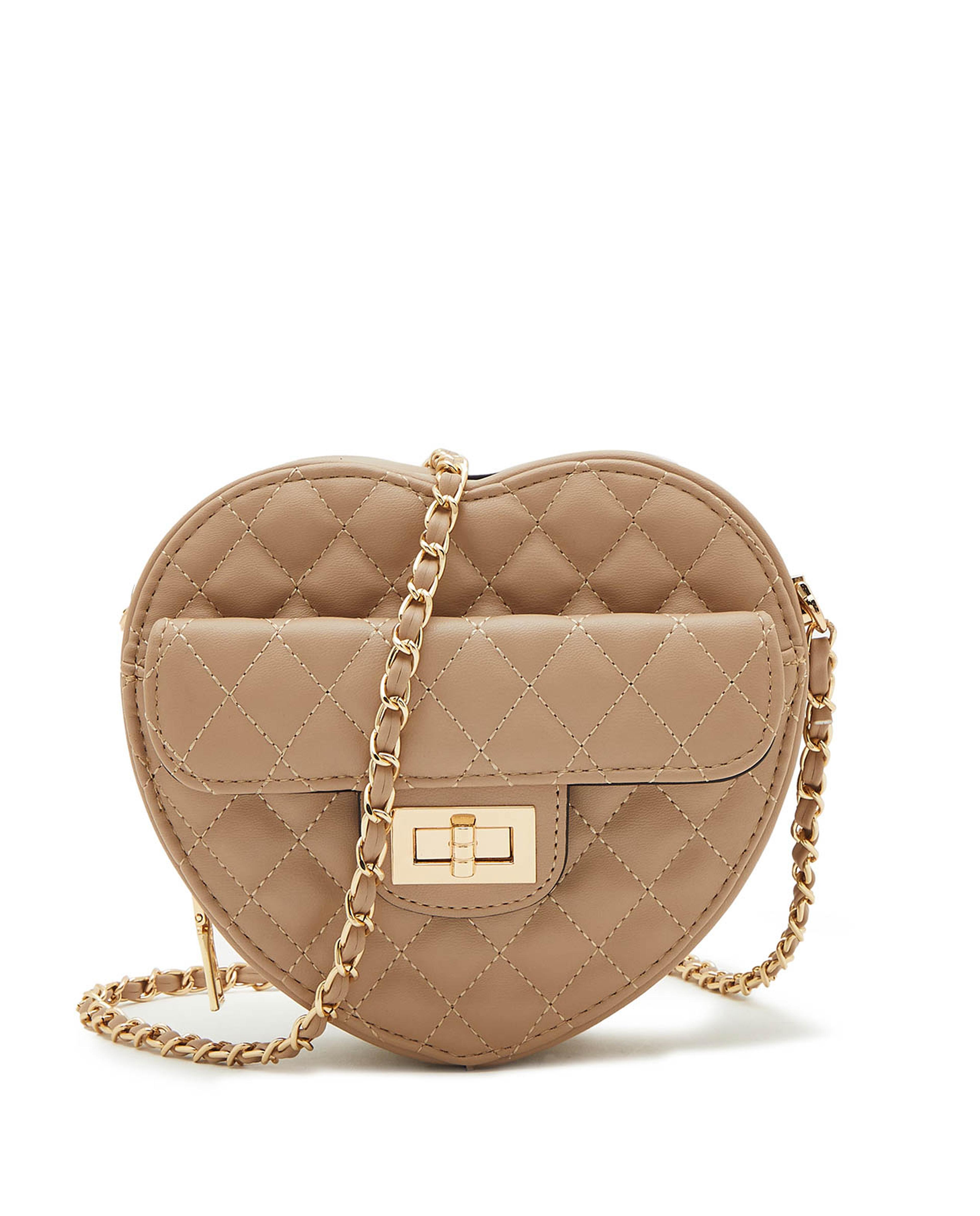 Quilted Heart Crossbody Bag
