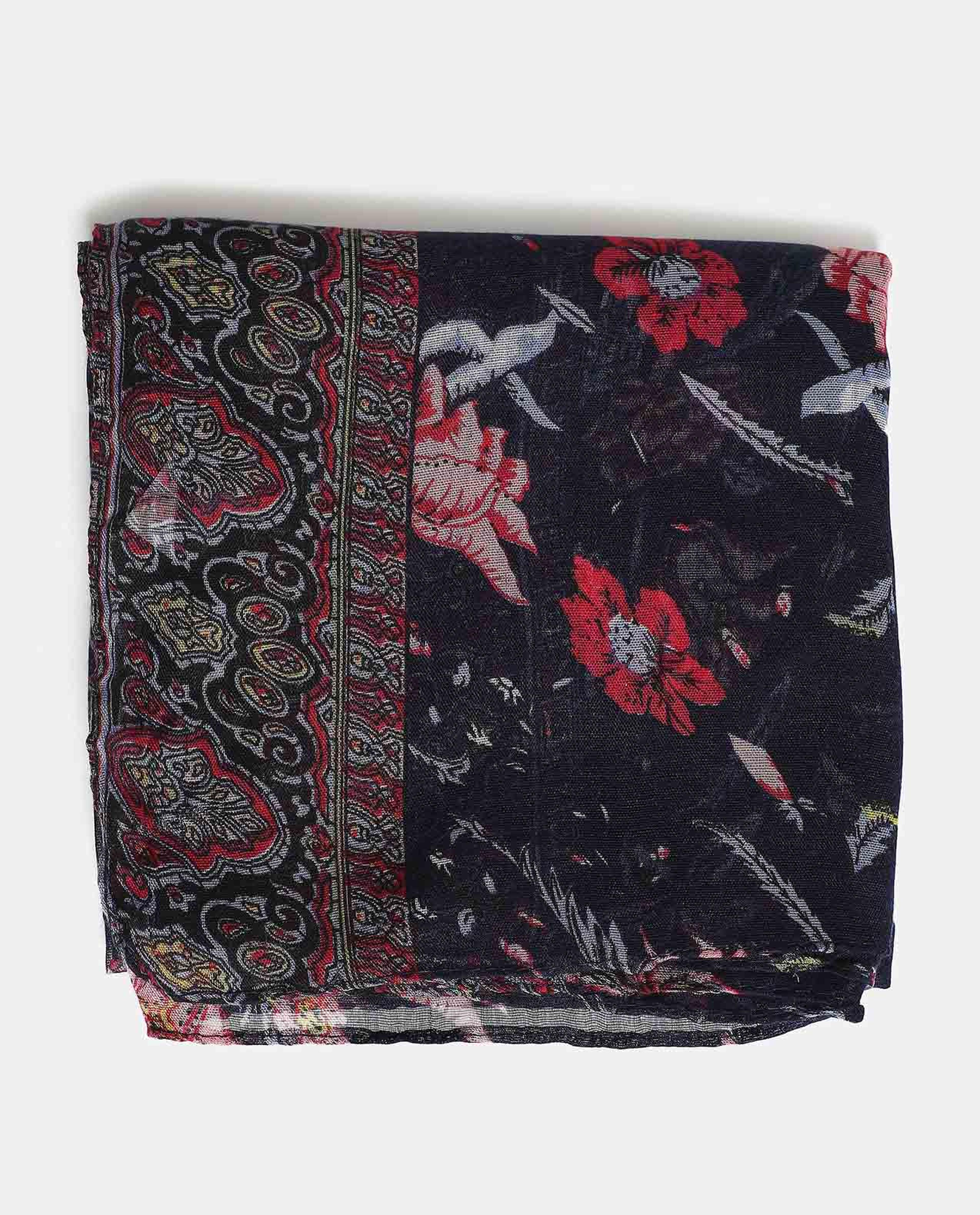 R&B Blue Floral Printed Scarf