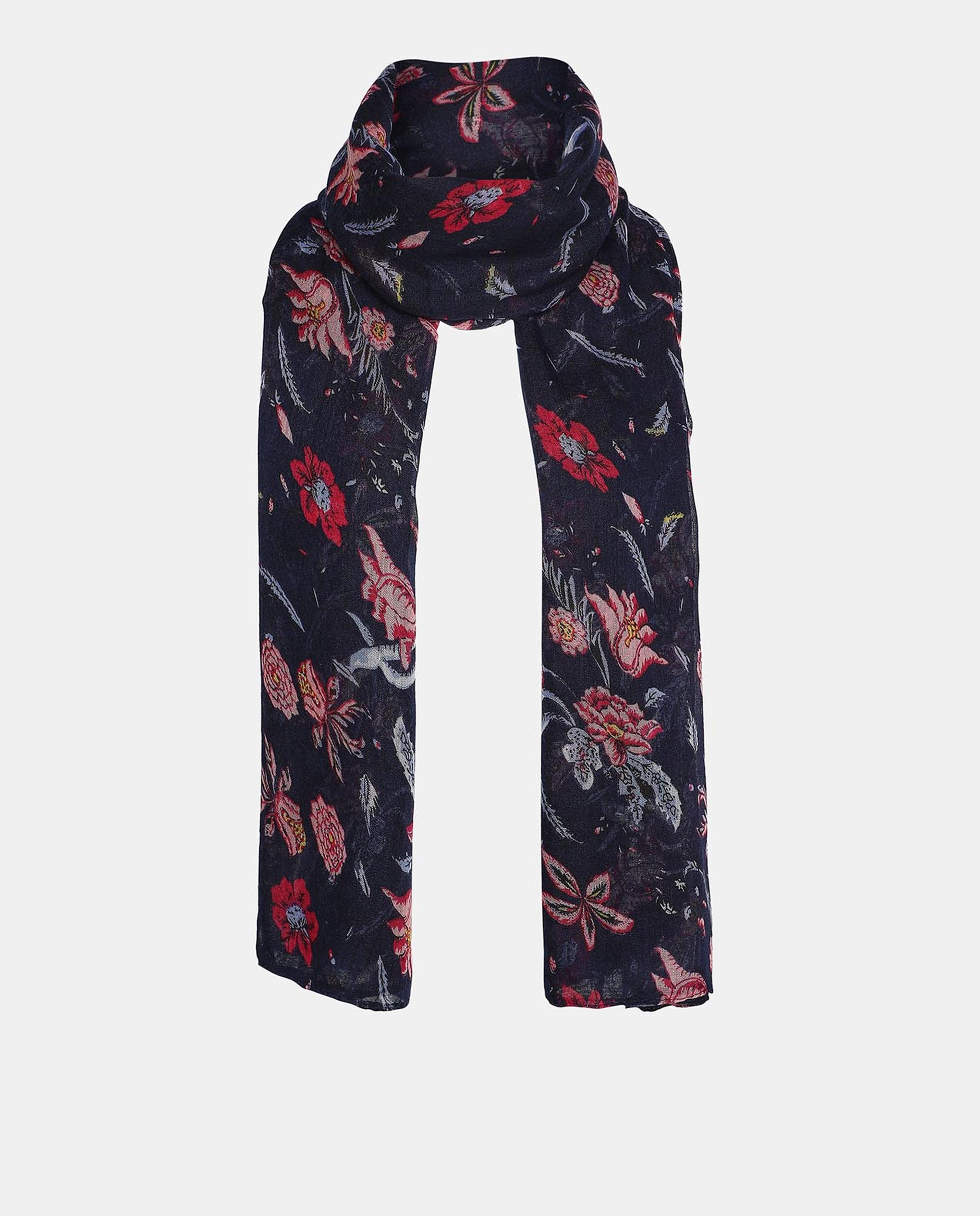 R&B Blue Floral Printed Scarf