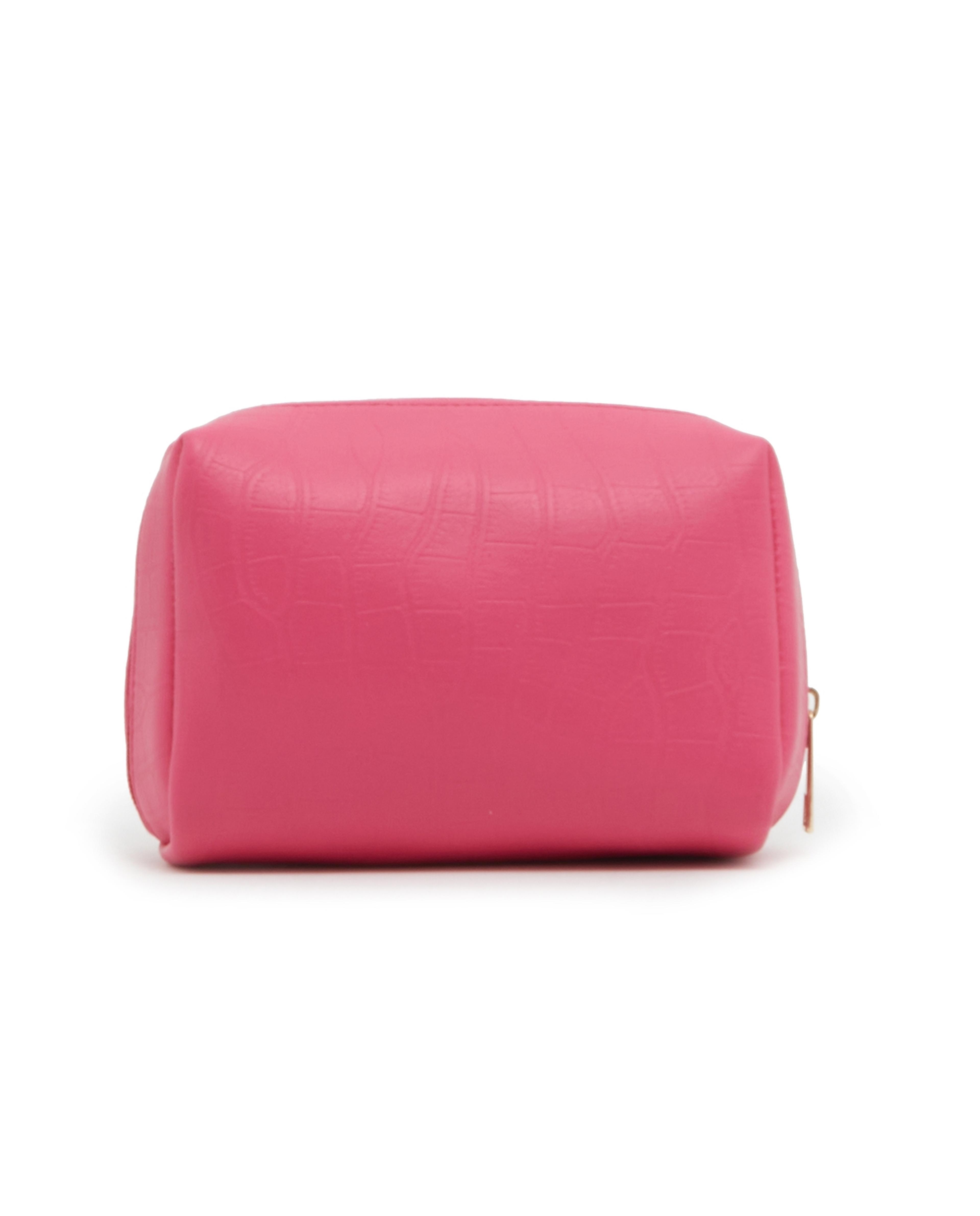 Textured Cosmetic Pouch