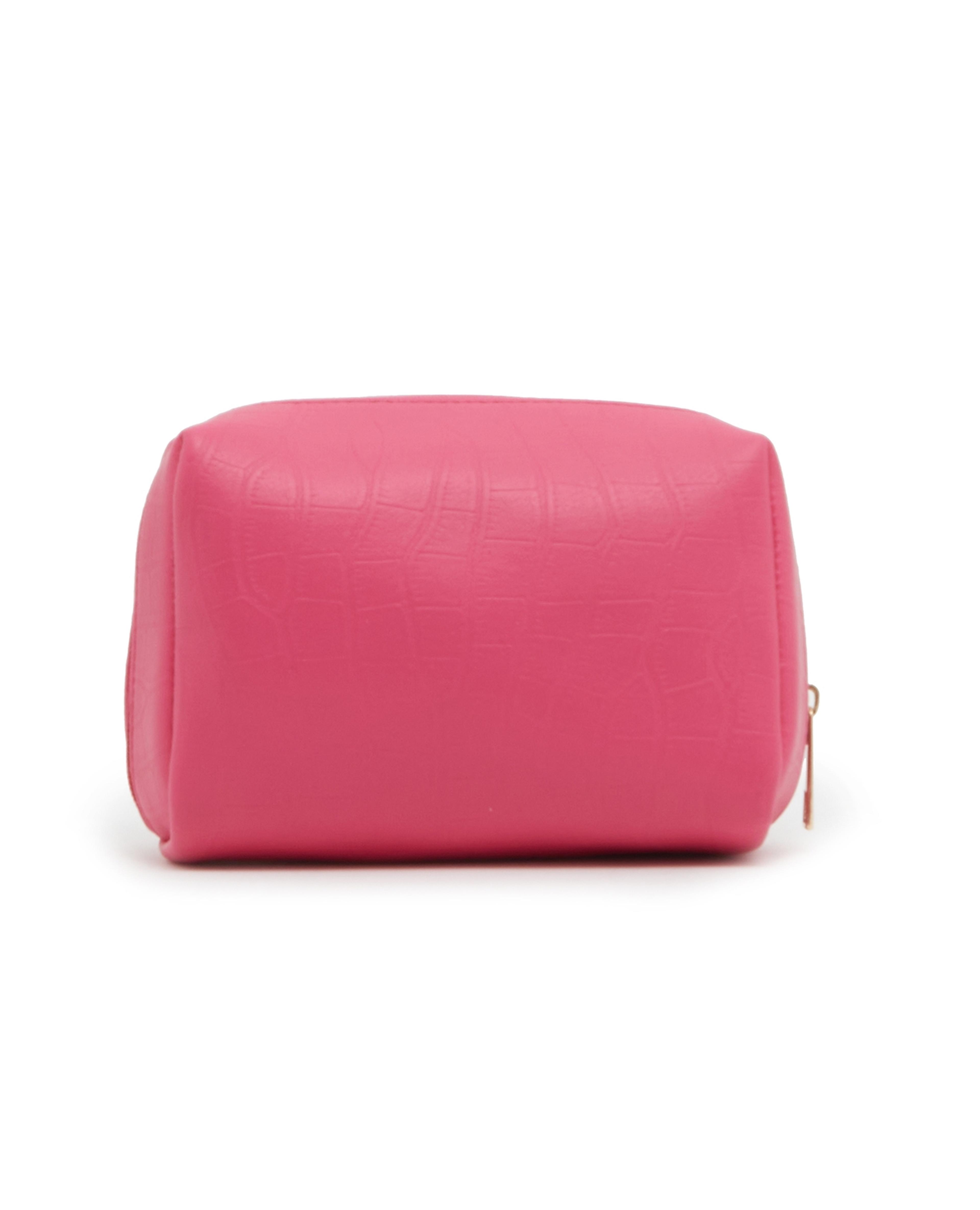 Textured Cosmetic Pouch